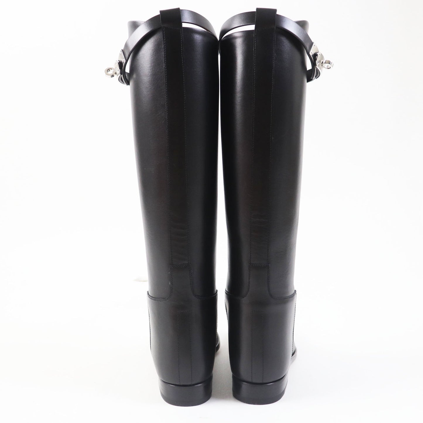 HERMES Knee-high boots Main: Leather black Women 37 1/2