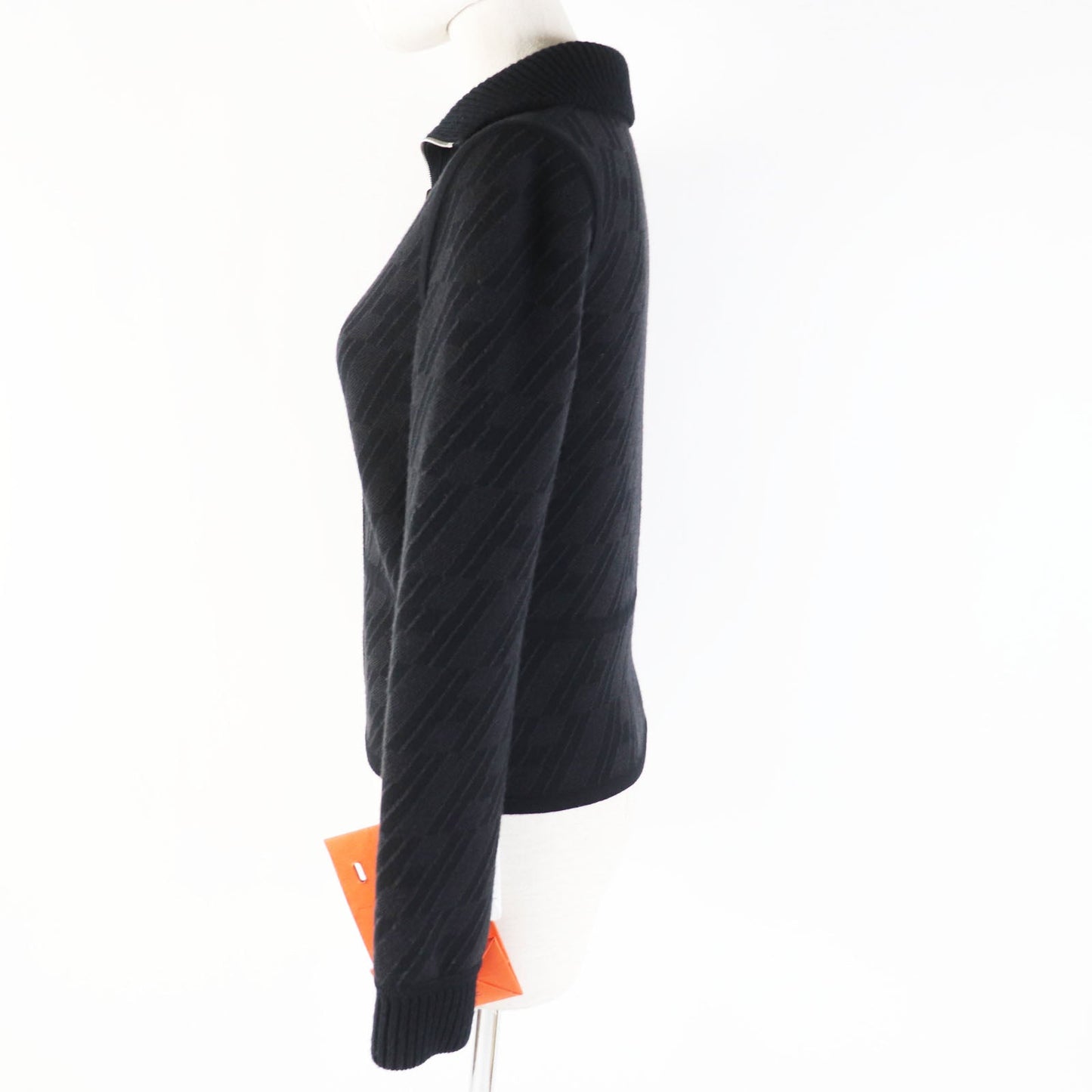 HERMES Blouson 3H2204D2 Main: 88% wool, Main: 10% cashmere, Main: 2% polyurethane, Part: 88% wool, Part: 10% cashmere Black Grey/Black Women 34