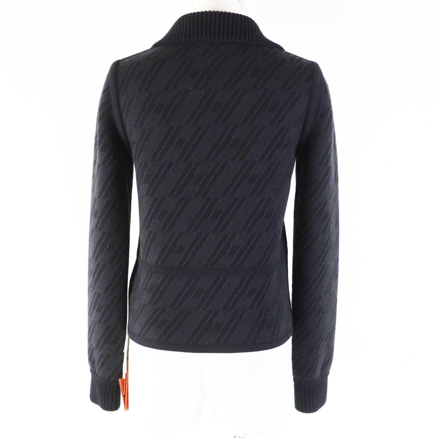HERMES Blouson 3H2204D2 Main: 88% wool, Main: 10% cashmere, Main: 2% polyurethane, Part: 88% wool, Part: 10% cashmere Black Grey/Black Women 34