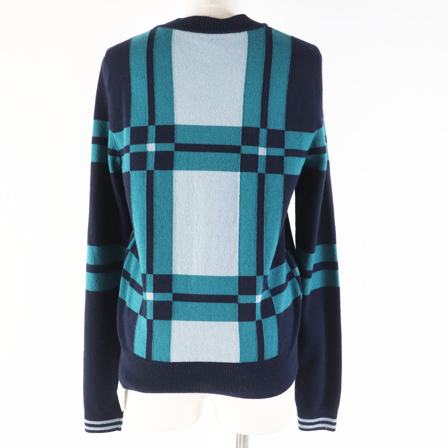 HERMES knit 3H2620DD Main: 100% cashmere Multi Brid de Gala Tartan Women 38