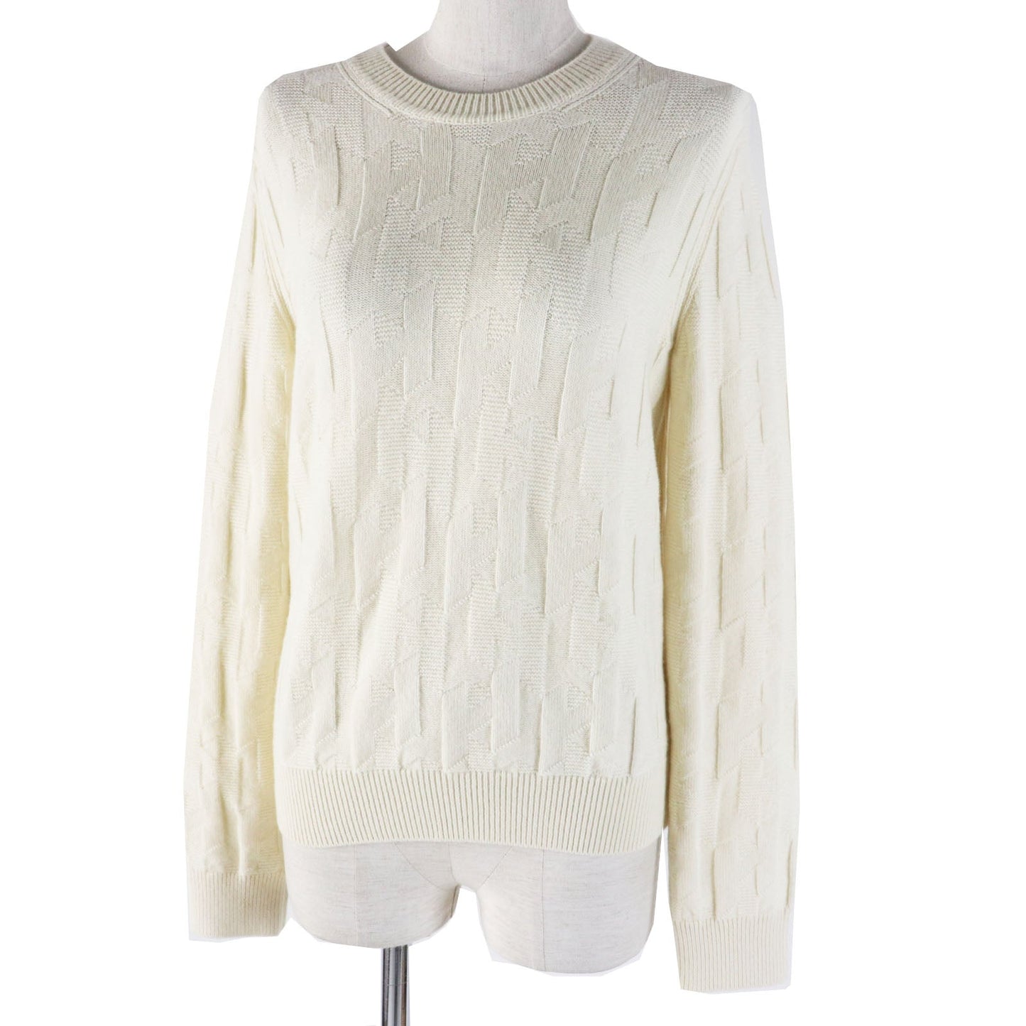 HERMES knit 4E2610D3 Main: 100% wool Ivory Women 38