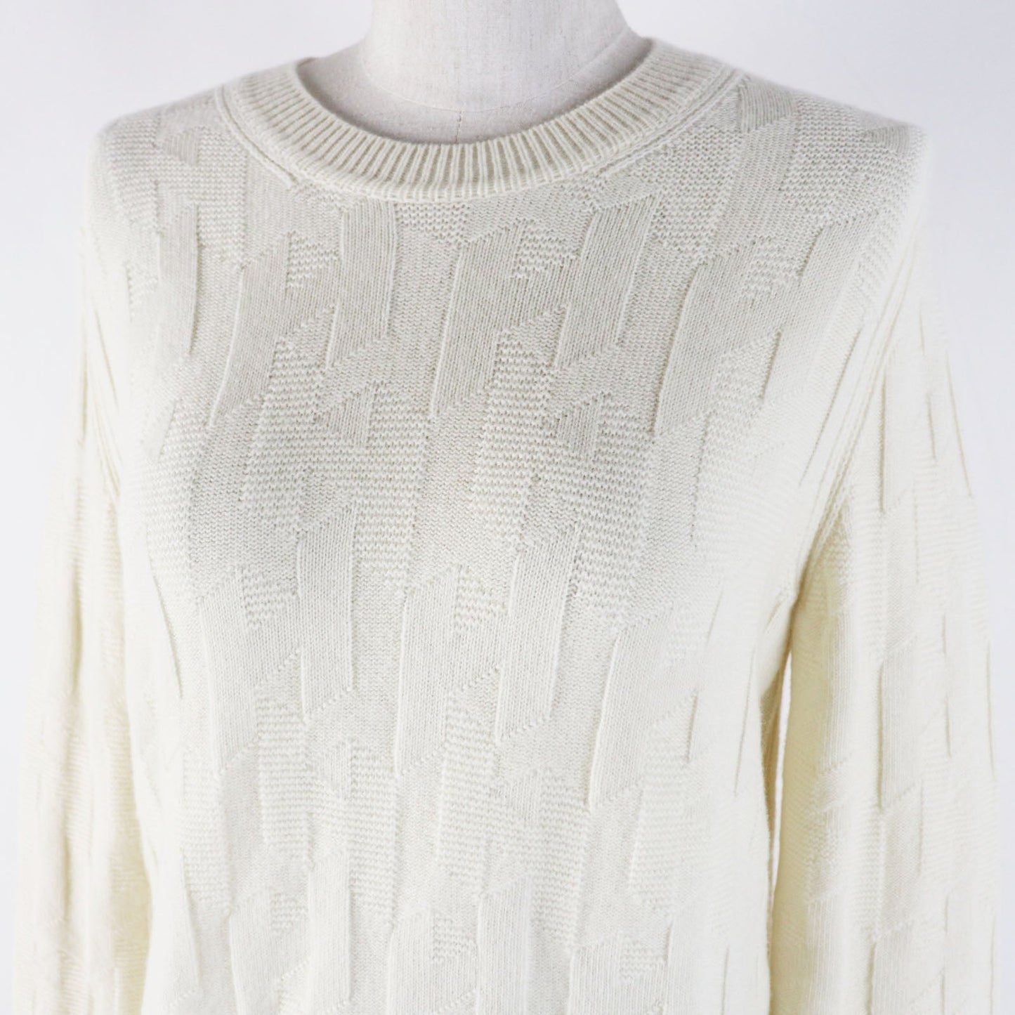 HERMES knit 4E2610D3 Main: 100% wool Ivory Women 38