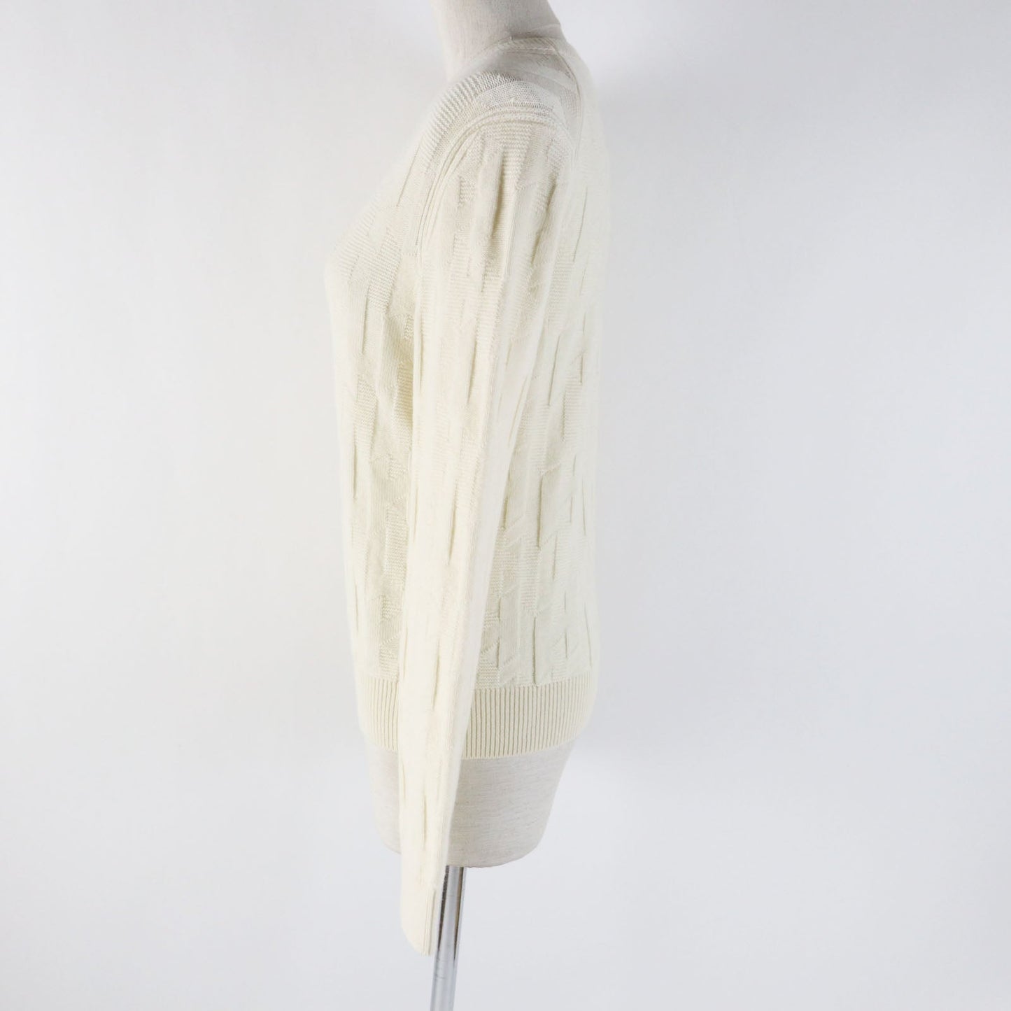 HERMES knit 4E2610D3 Main: 100% wool Ivory Women 38