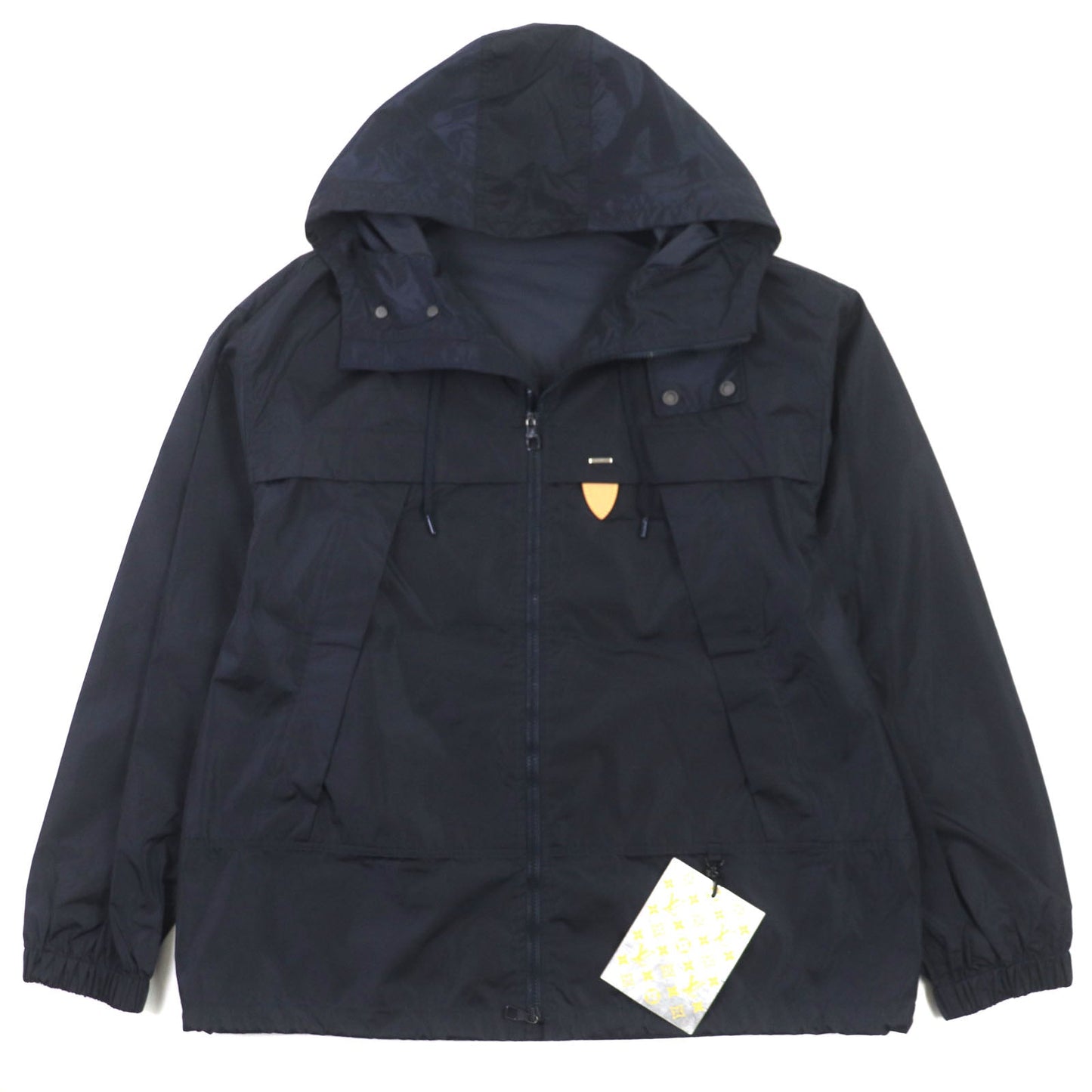 LOUIS VUITTON Mountain Hoodie 1A5CWA Main: 88% nylon, Main: 12% polyester, Leather part: cowhide Dark navy mens 50