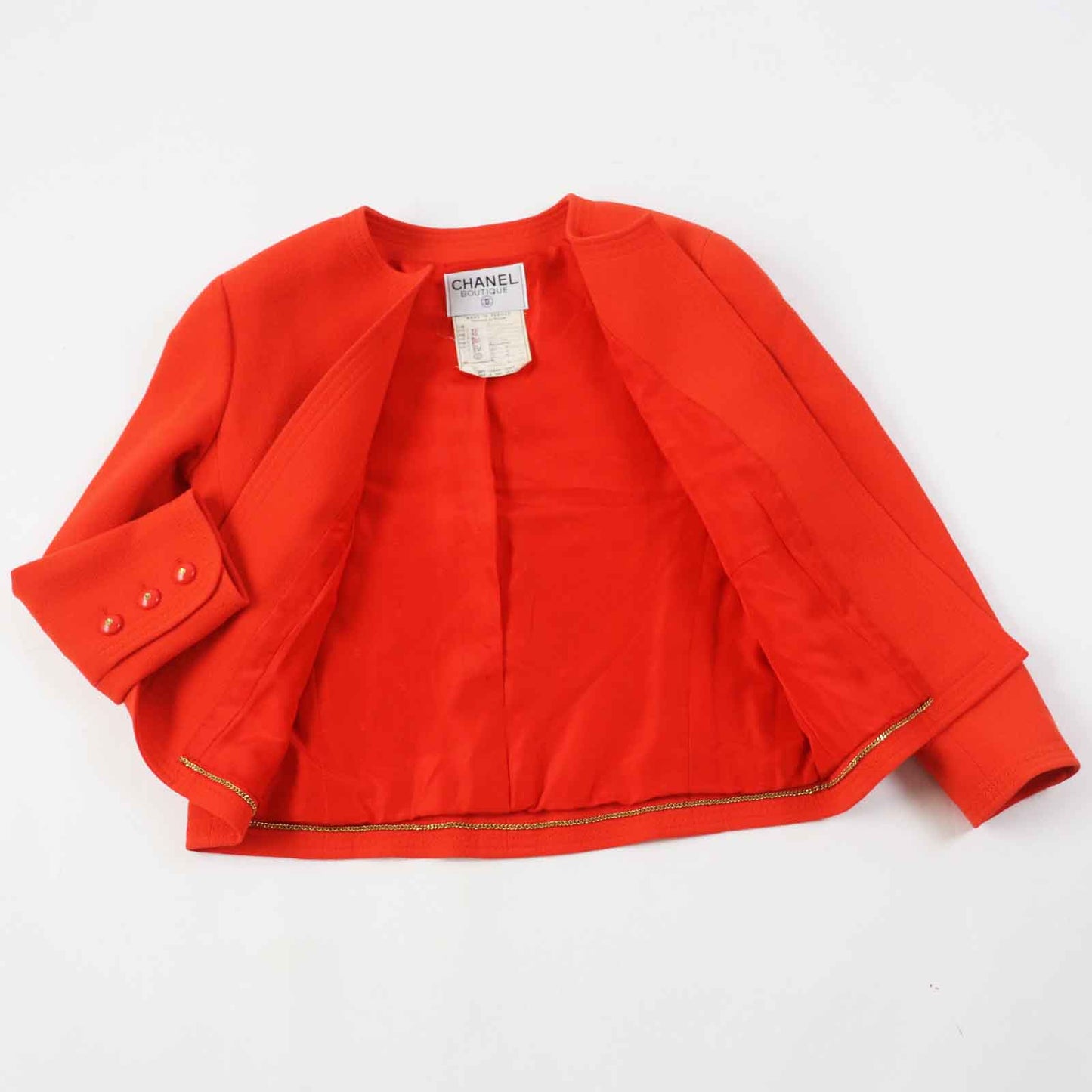 CHANEL setup Outer: 100% wool, Lining: 100% silk vermilion Women 40
