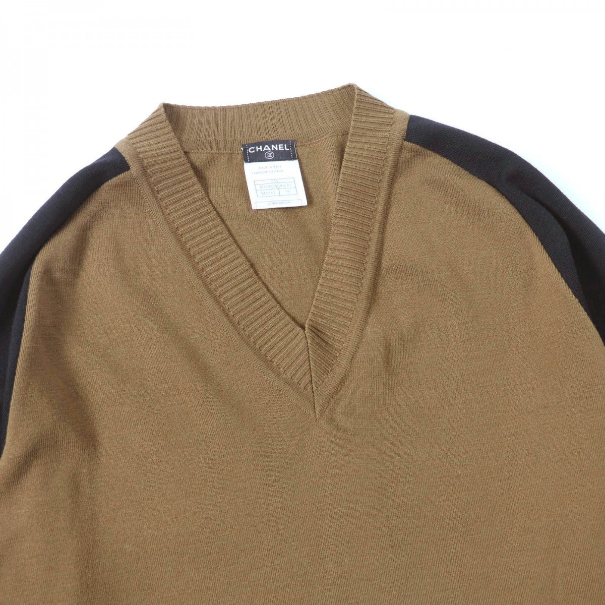CHANEL knit 07A P31881 Main: 100% wool Brown black mens 50