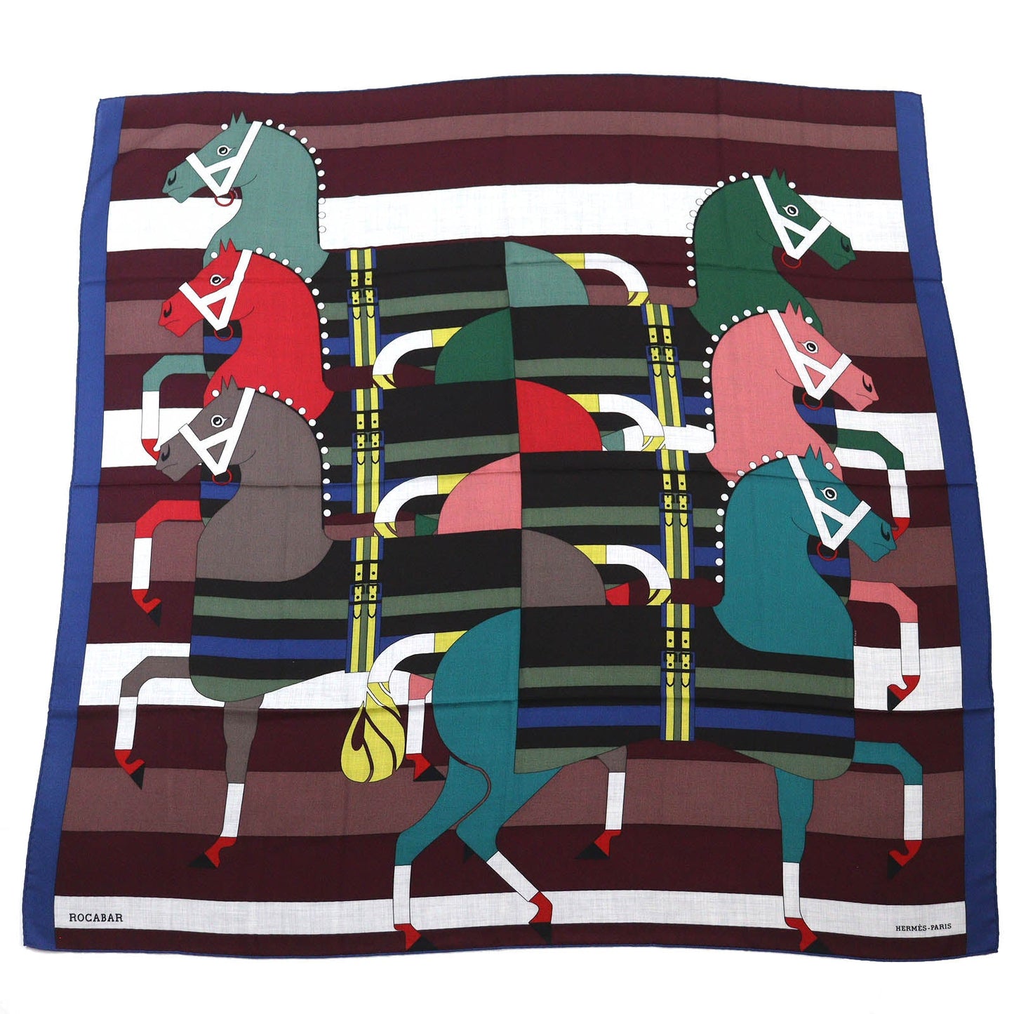 HERMES scarf 242708S Main: 70% cashmere, Main: 30% silk Brown ROCABAR Women