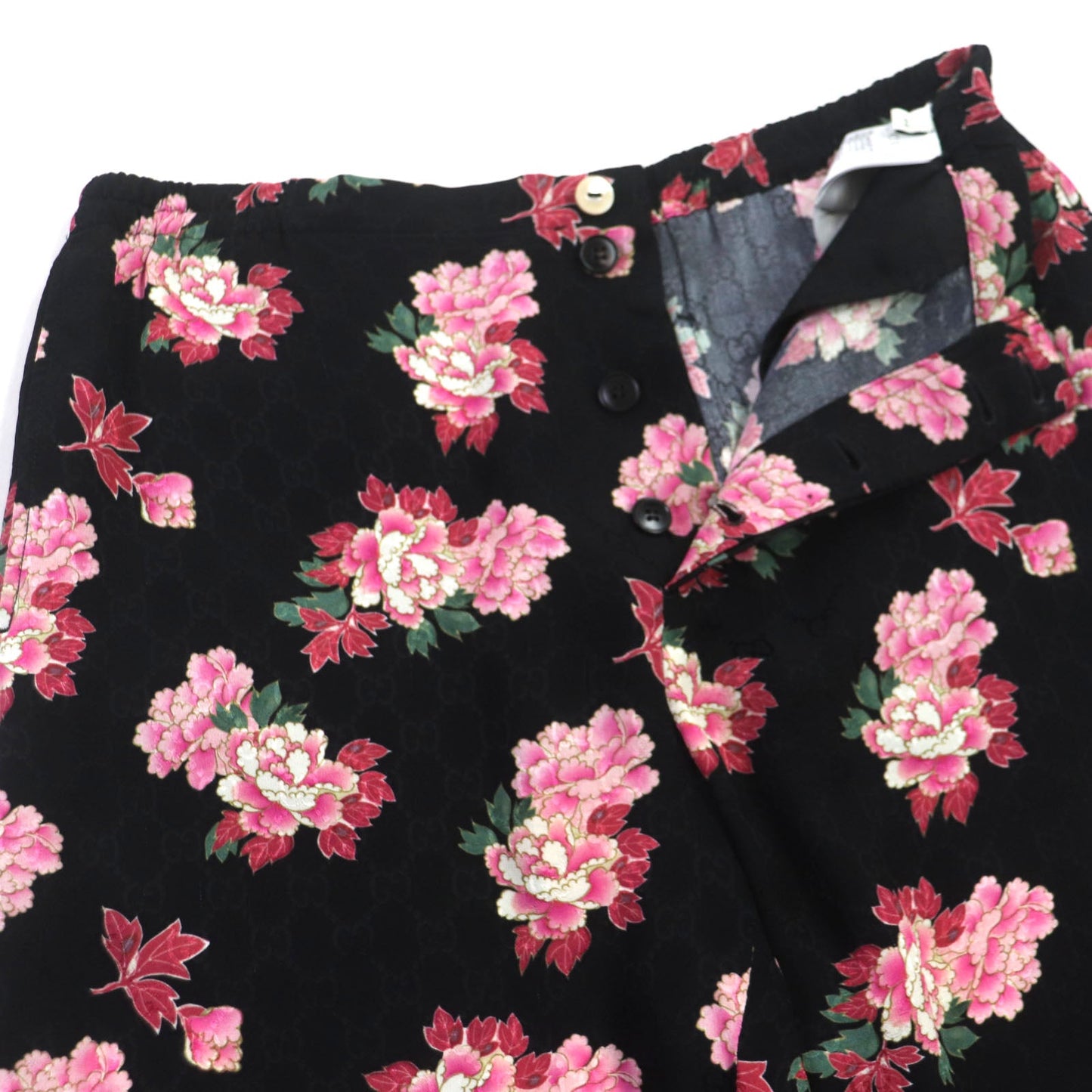 GUCCI Shorts 624399 Main: 100% silk Black pink mens 44