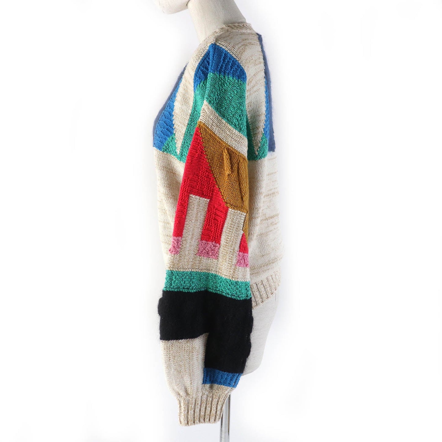 CHANEL knit 19A  P61670 Main: 67% cashmere, Main: 17% polyester, Main: 6% silk, Main: 5% mohair, Main: 3% polyamide Beige multicolor Women 38