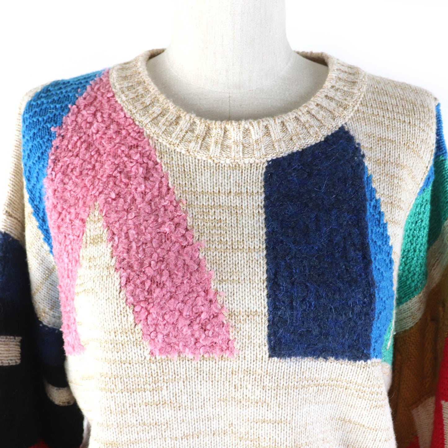 CHANEL knit 19A  P61670 Main: 67% cashmere, Main: 17% polyester, Main: 6% silk, Main: 5% mohair, Main: 3% polyamide Beige multicolor Women 38