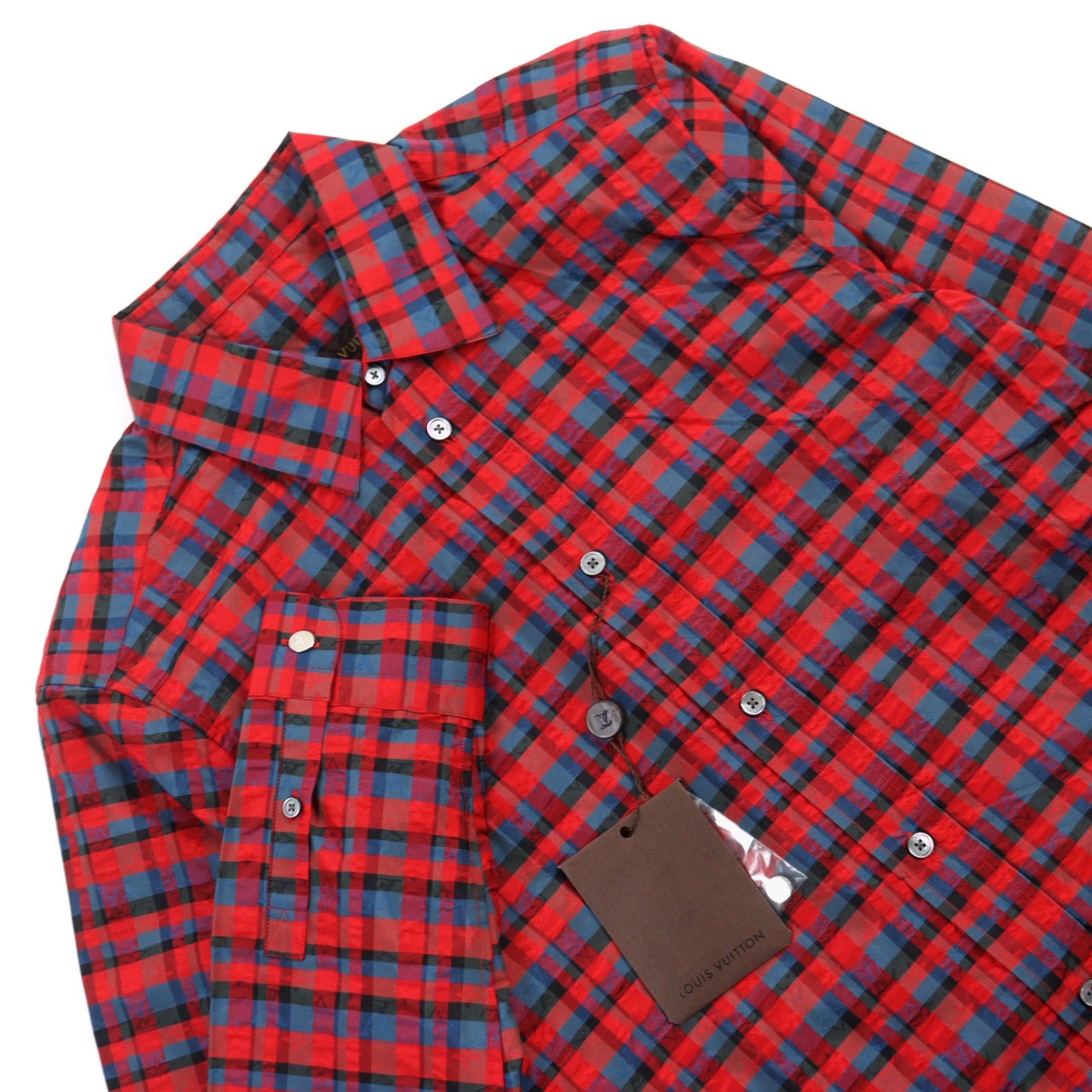 LOUIS VUITTON Long sleeve shirt H4SH10SNP Main: 100% silk Red type mens XS