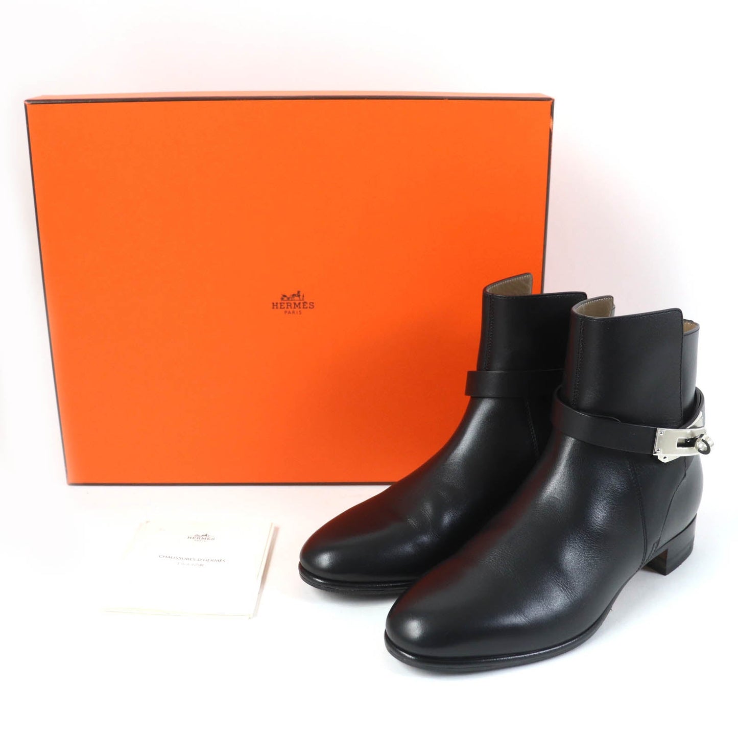 HERMES short boots 162133Z Main: Leather black Neo Women 37