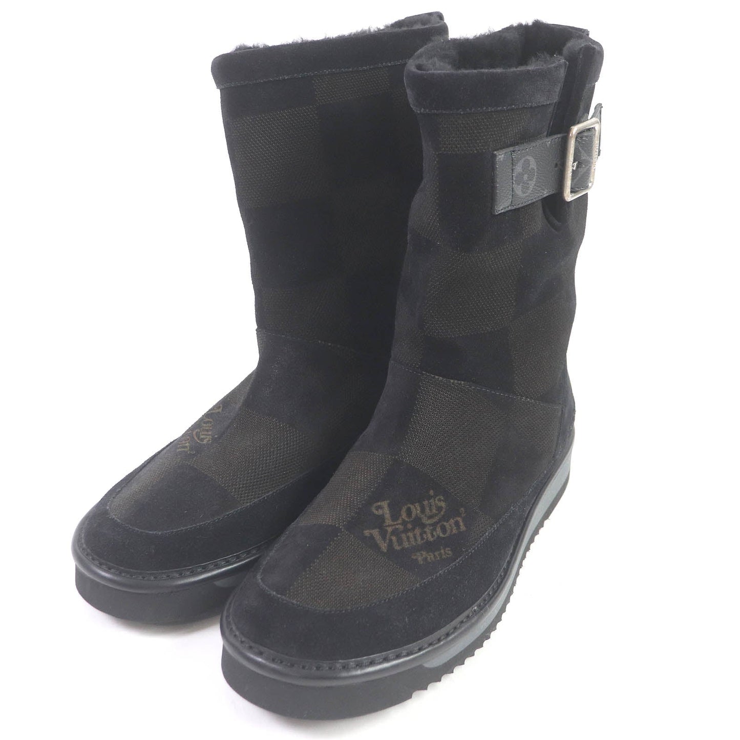 LOUIS VUITTON boots Main: Suede leather black mens 8