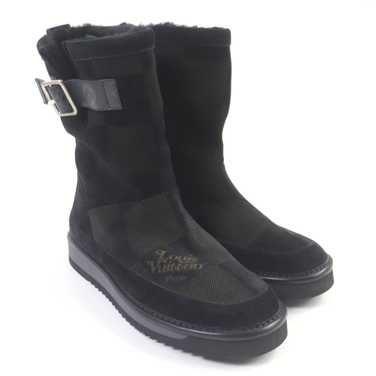 LOUIS VUITTON boots Main: Suede leather black mens 8