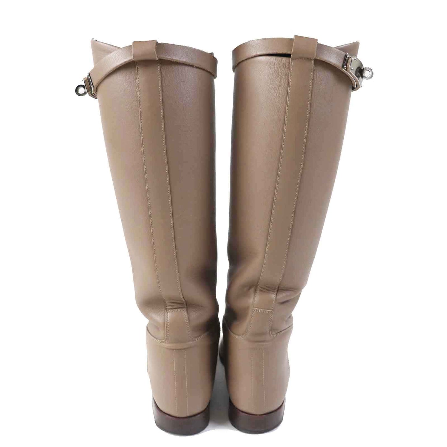 HERMES Knee-high boots Main: Leather beige Women 36