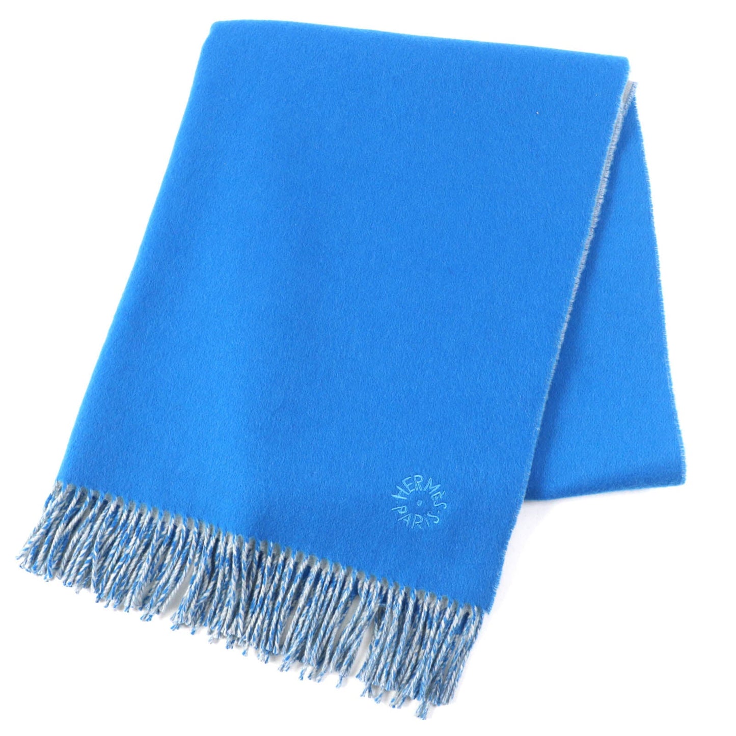 HERMES shawl H259084S Main: 100% cashmere blue Women