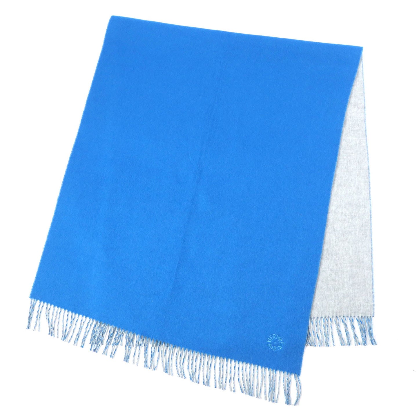 HERMES shawl H259084S Main: 100% cashmere blue Women