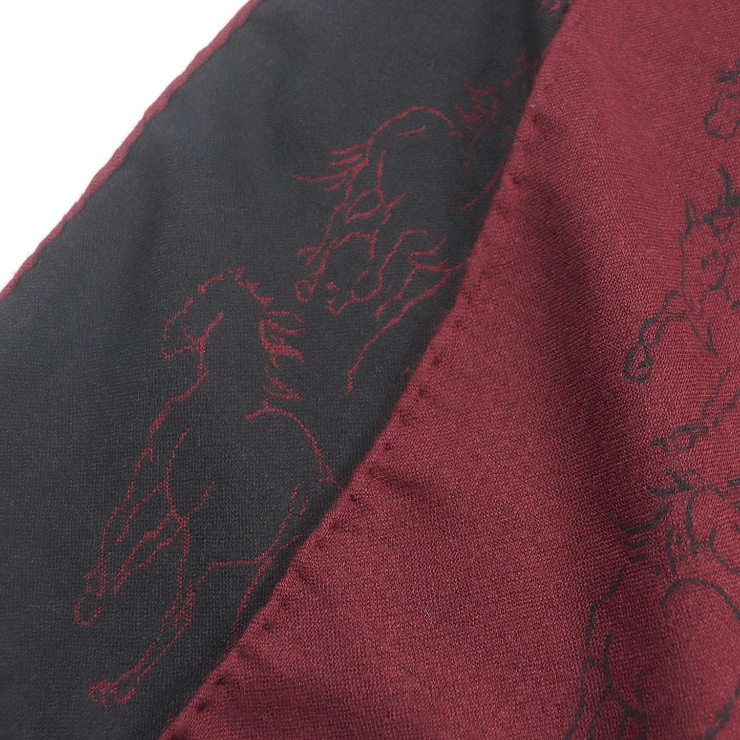 HERMES Scarf Main: 70% cashmere, Main: 30% silk Bordeaux mens