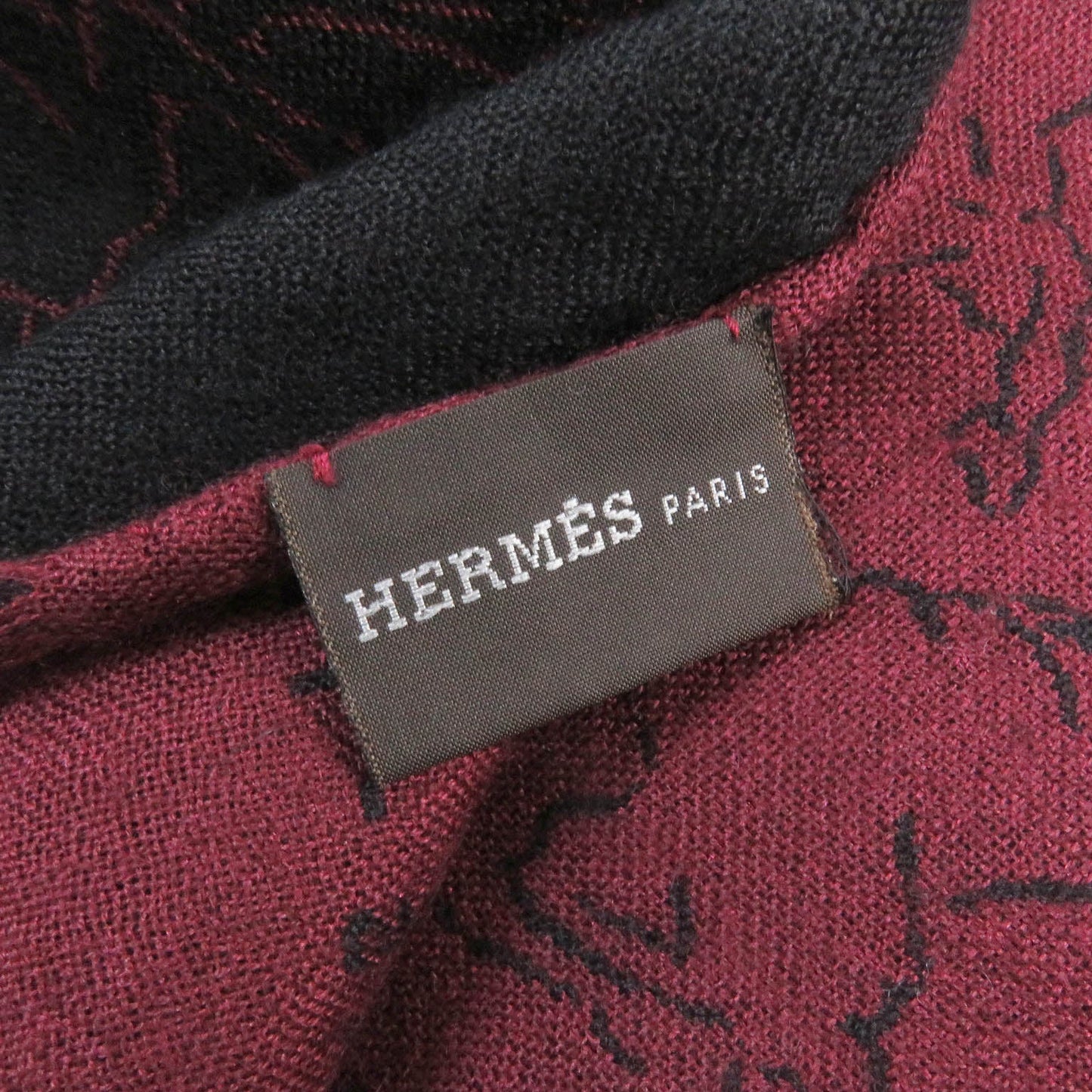 HERMES Scarf Main: 70% cashmere, Main: 30% silk Bordeaux mens