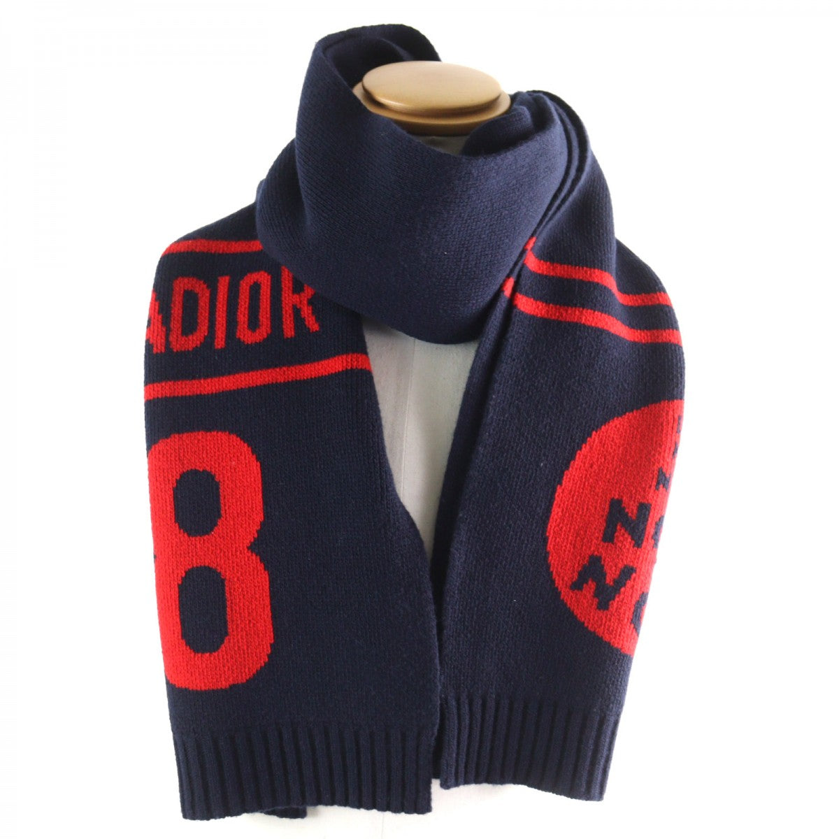 Christian Dior Scarf 85NON308I001 Main: 70% wool, Main: 30% cashmere Navy red mens