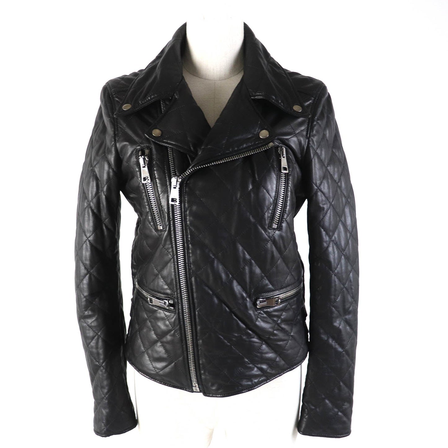 GUCCI Jacket 502674 Main: Lamb leather, Filling: 100% polyester, Lining: 100% cupra, Part: 100% nylon, Part: 100% polyester black Women 36