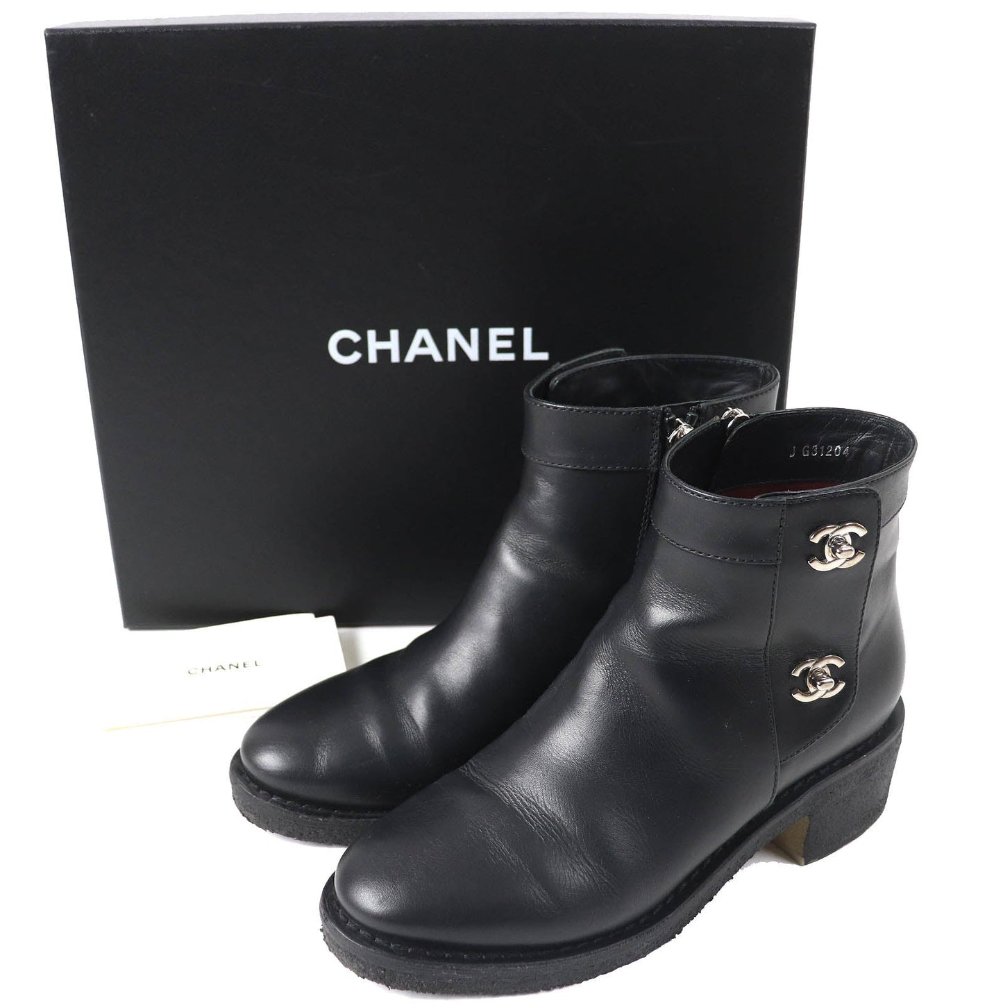 CHANEL short boots G31204 Main: Leather black Women 36