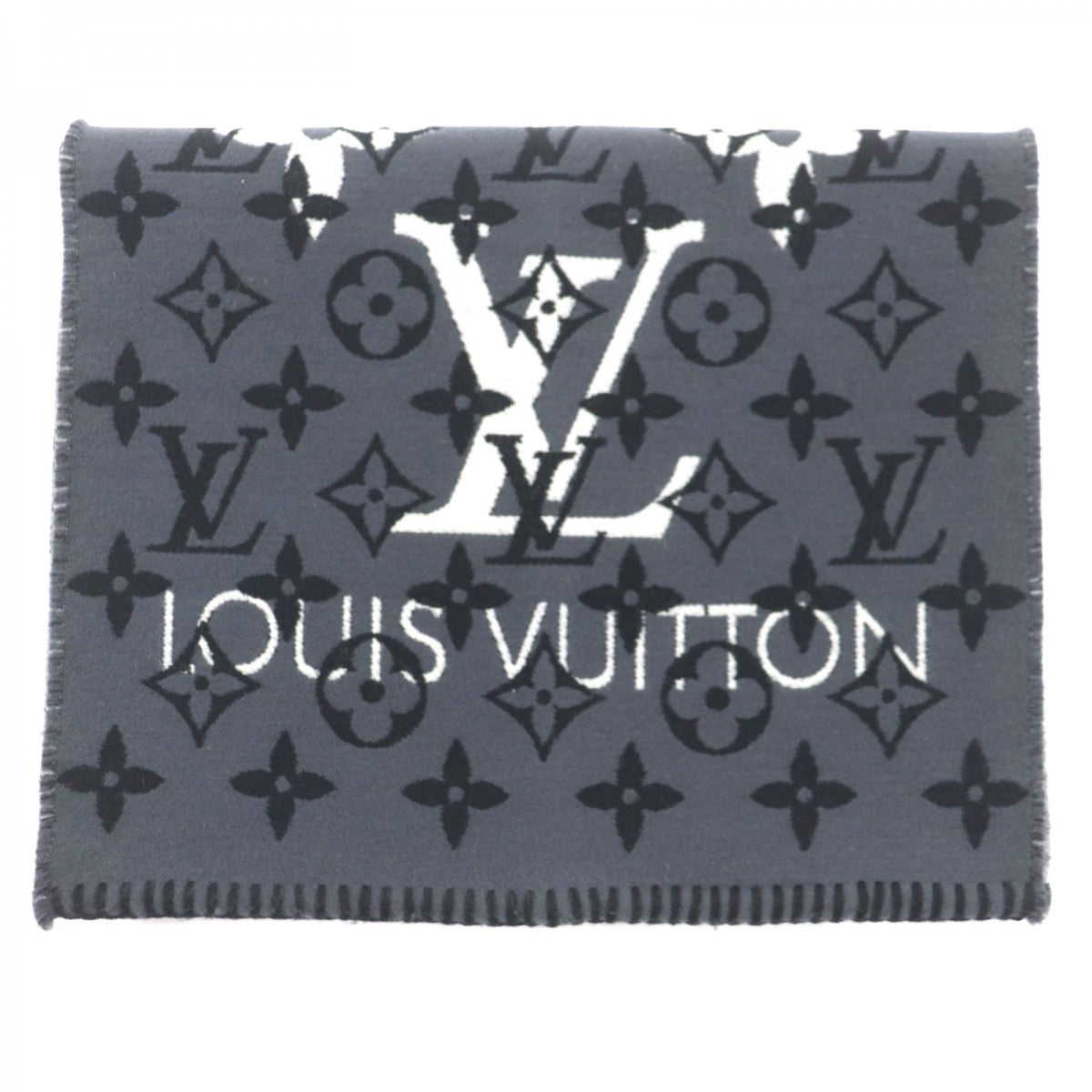 LOUIS VUITTON Scarf M76377 Main: 89% wool, Main: 11% silk gray Monogram Echarpe All You Need mens
