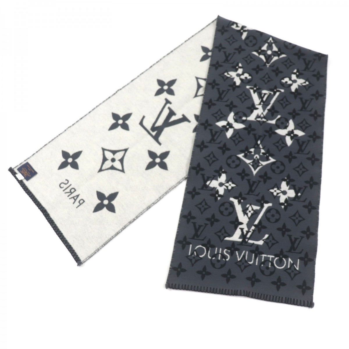 LOUIS VUITTON Scarf M76377 Main: 89% wool, Main: 11% silk gray Monogram Echarpe All You Need mens
