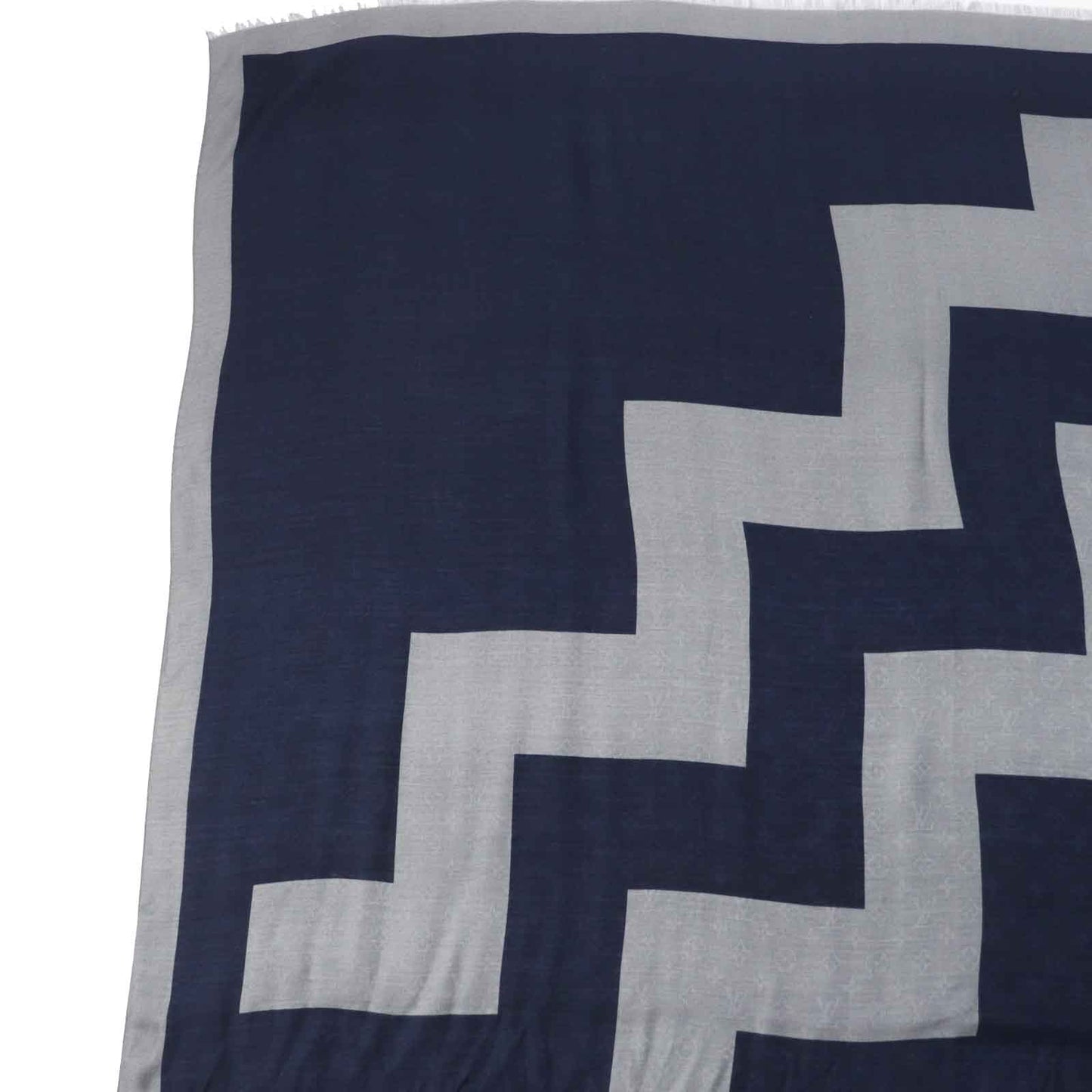 LOUIS VUITTON scarf MP1817 Main: 61% wool, Main: 39% silk Navy gray Women