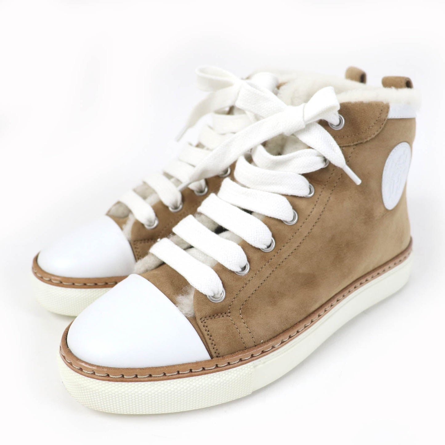 HERMES High cut sneakers Main: Mouton light brown Jimmy Women 35 1/2