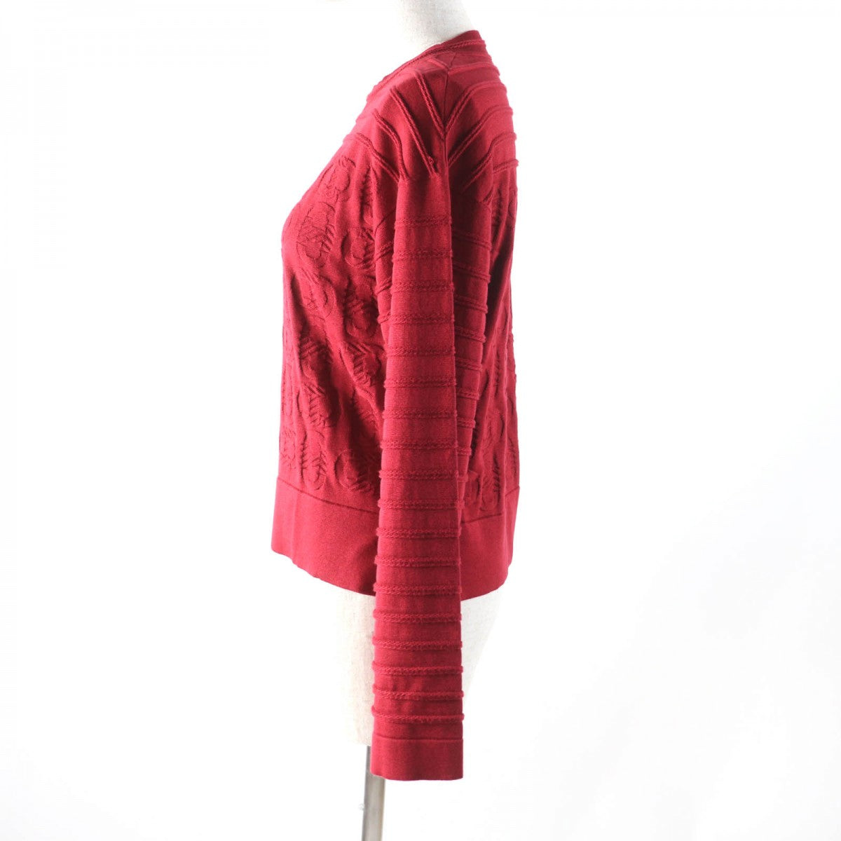 HERMES knit 3E2614D3 Main: 57% silk, Main: 43% cotton, Part: 55% silk, Part: 41% cotton, Part: 3% nylon Red type Women 34