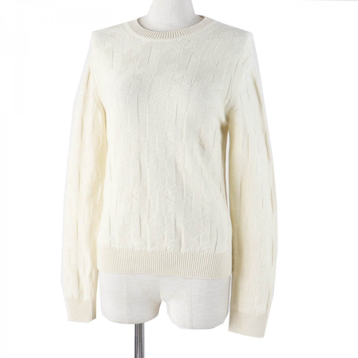HERMES knit 3H2617D4 Main: 100% wool Ivory Women 34