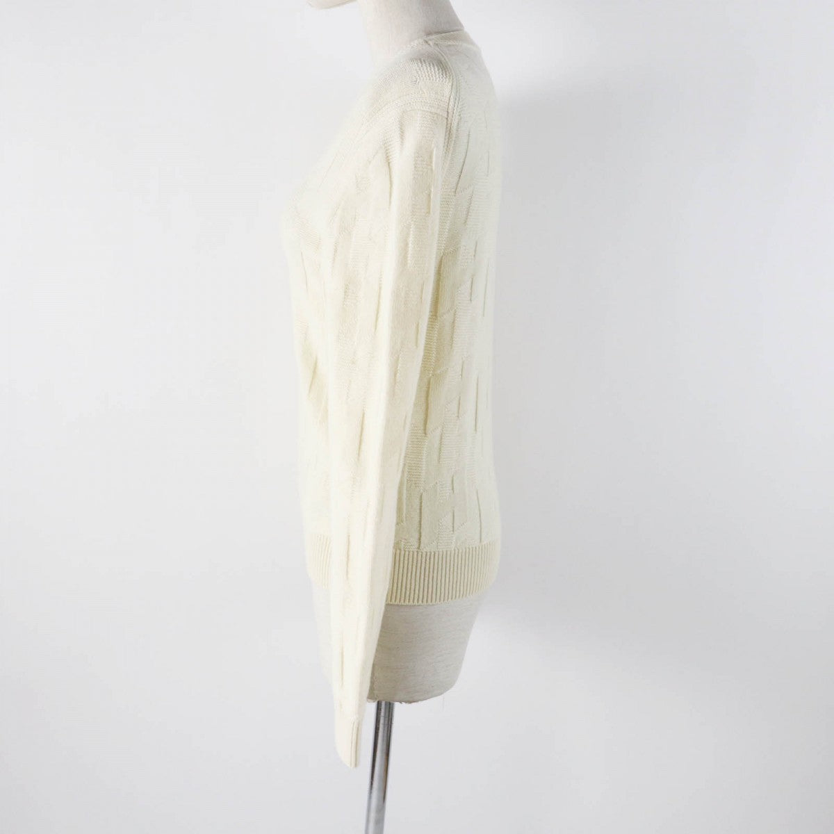 HERMES knit 3H2617D4 Main: 100% wool Ivory Women 34