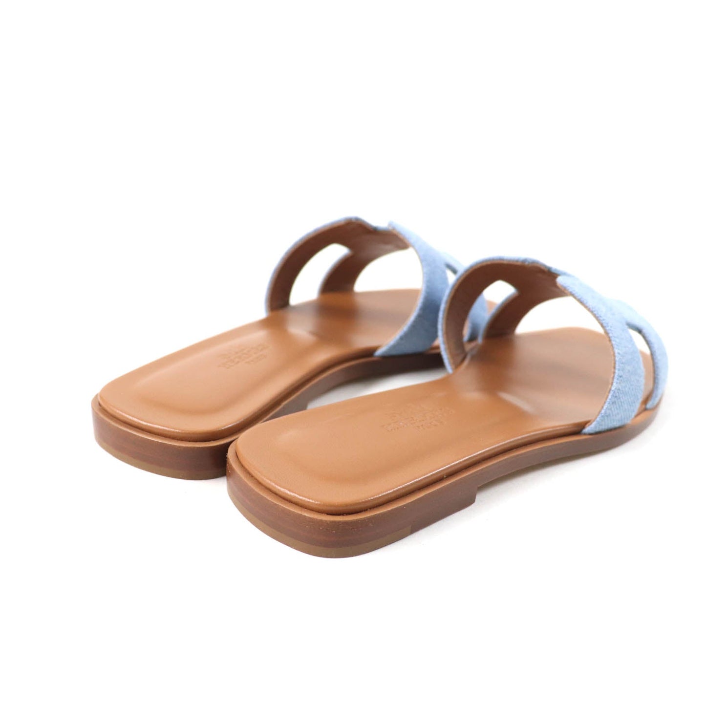 HERMES Sandals Main: Denim, Part: Leather Indigo Oran Women 35