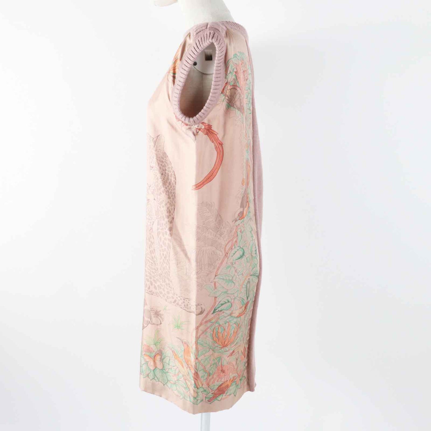 HERMES one piece Main: 100% silk, Main: 100% alpaca pink JUNGLE LOVE Women 36
