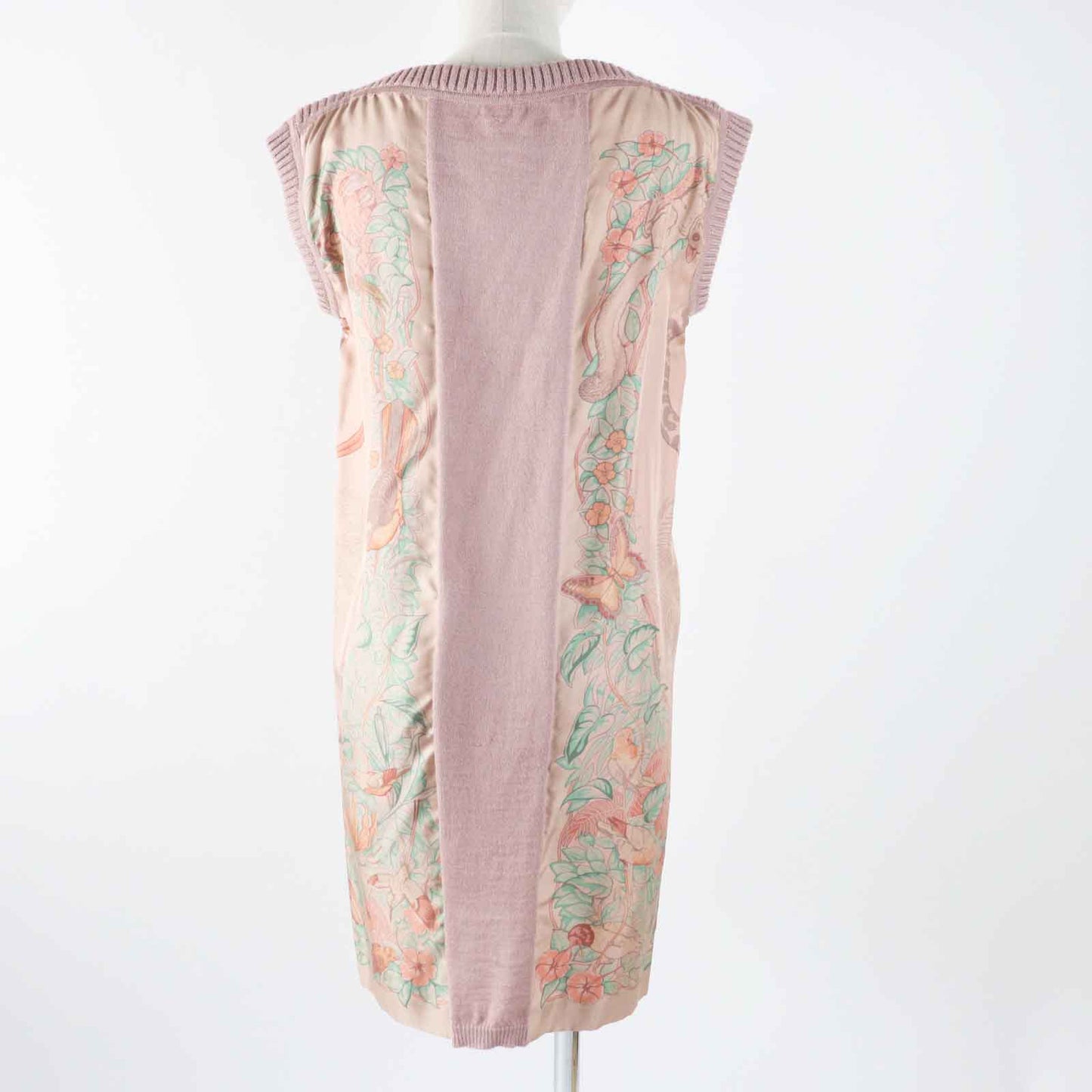 HERMES one piece Main: 100% silk, Main: 100% alpaca pink JUNGLE LOVE Women 36
