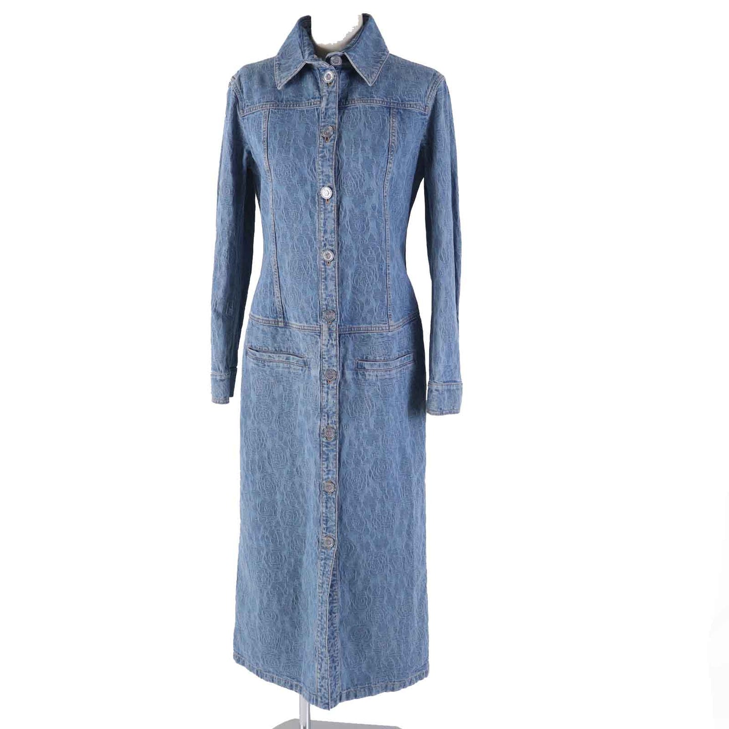 CHANEL coat P45071 Main: 100% cotton, some parts: 65% polyester, some parts: 35% cotton Indigo blue Women 36