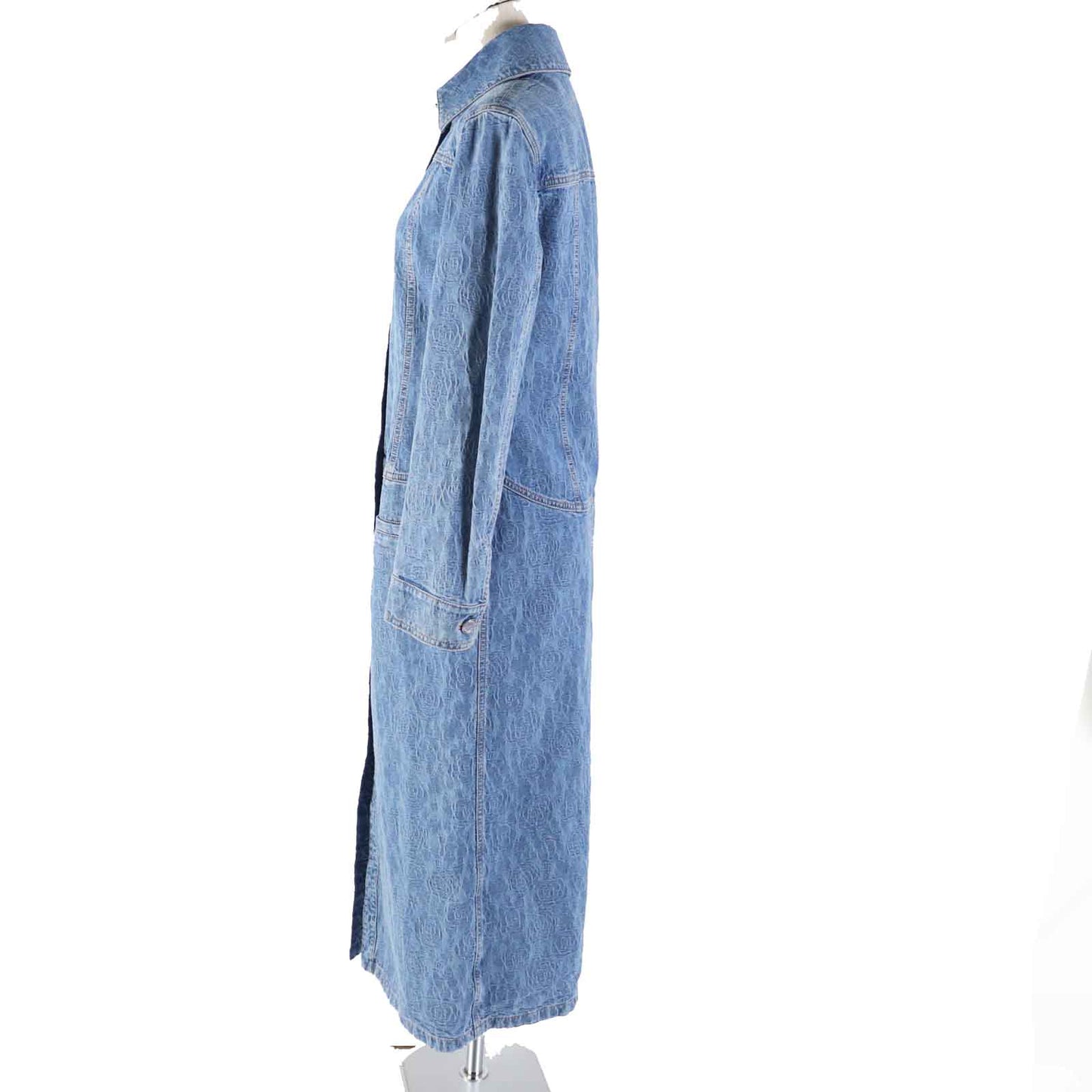 CHANEL coat P45071 Main: 100% cotton, some parts: 65% polyester, some parts: 35% cotton Indigo blue Women 36