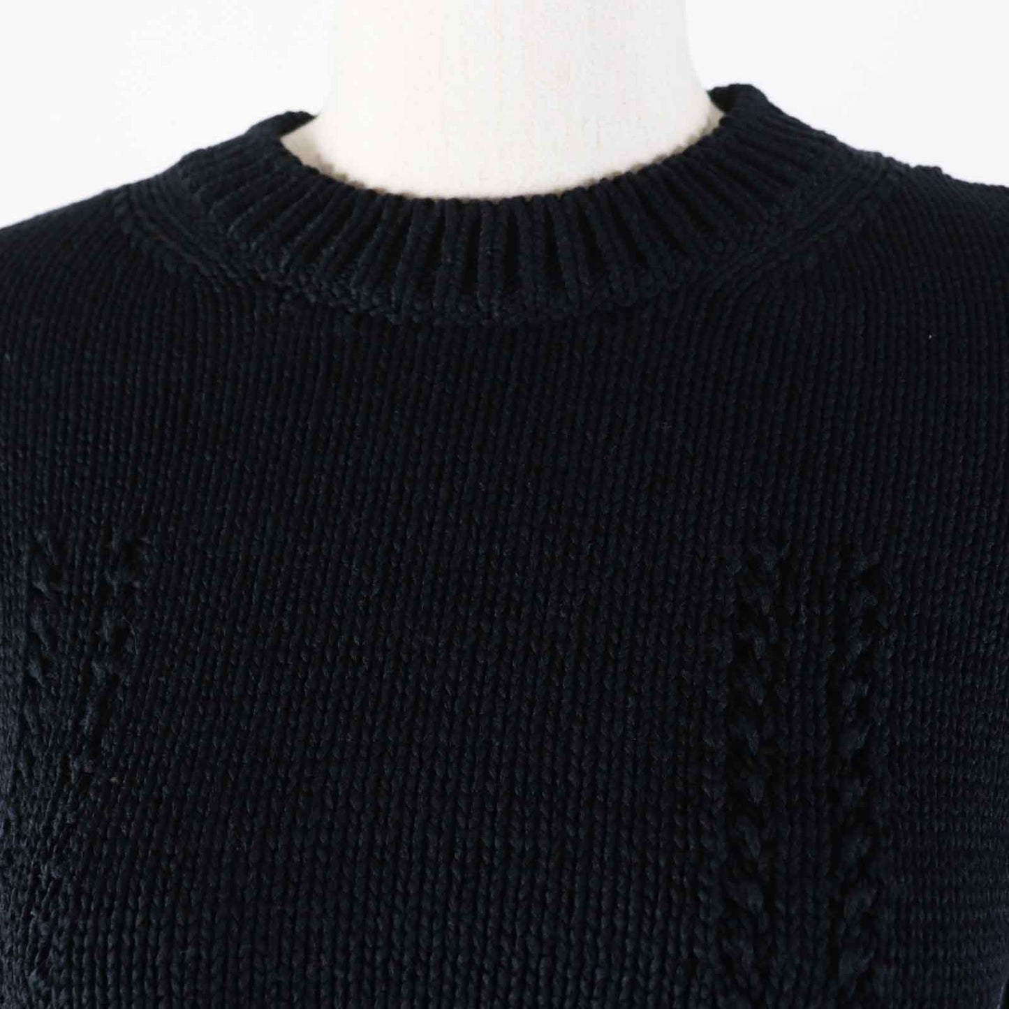 CHANEL Short sleeve knit 22S P72760 Outer: 78% cotton, Outer: 22% polyamide, Part: 80% cotton, Part: 20% polyamide black Women 36