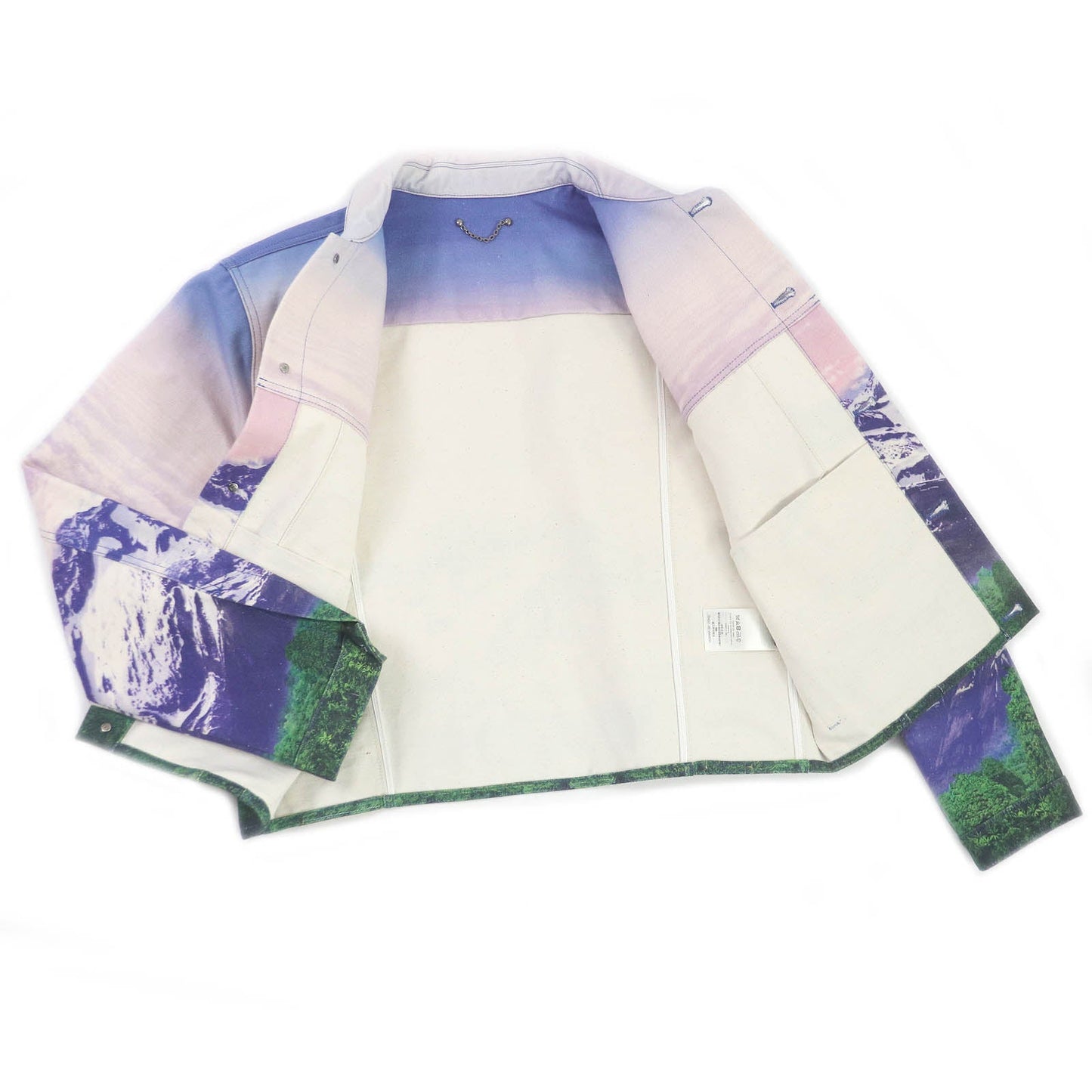 LOUIS VUITTON Denim Jacket 1A9T10 Main: 100% cotton, part: cowhide multicolor landscape mens 48