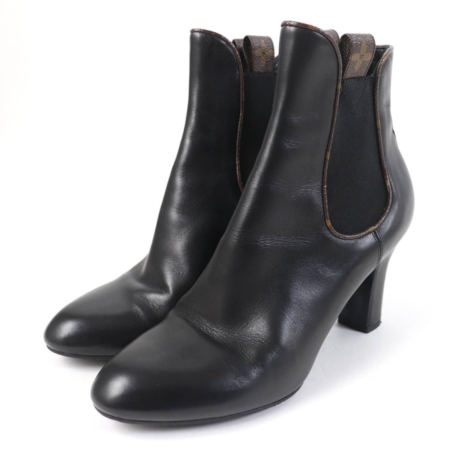 LOUIS VUITTON short boots Main: Leather black Women 38 1/2