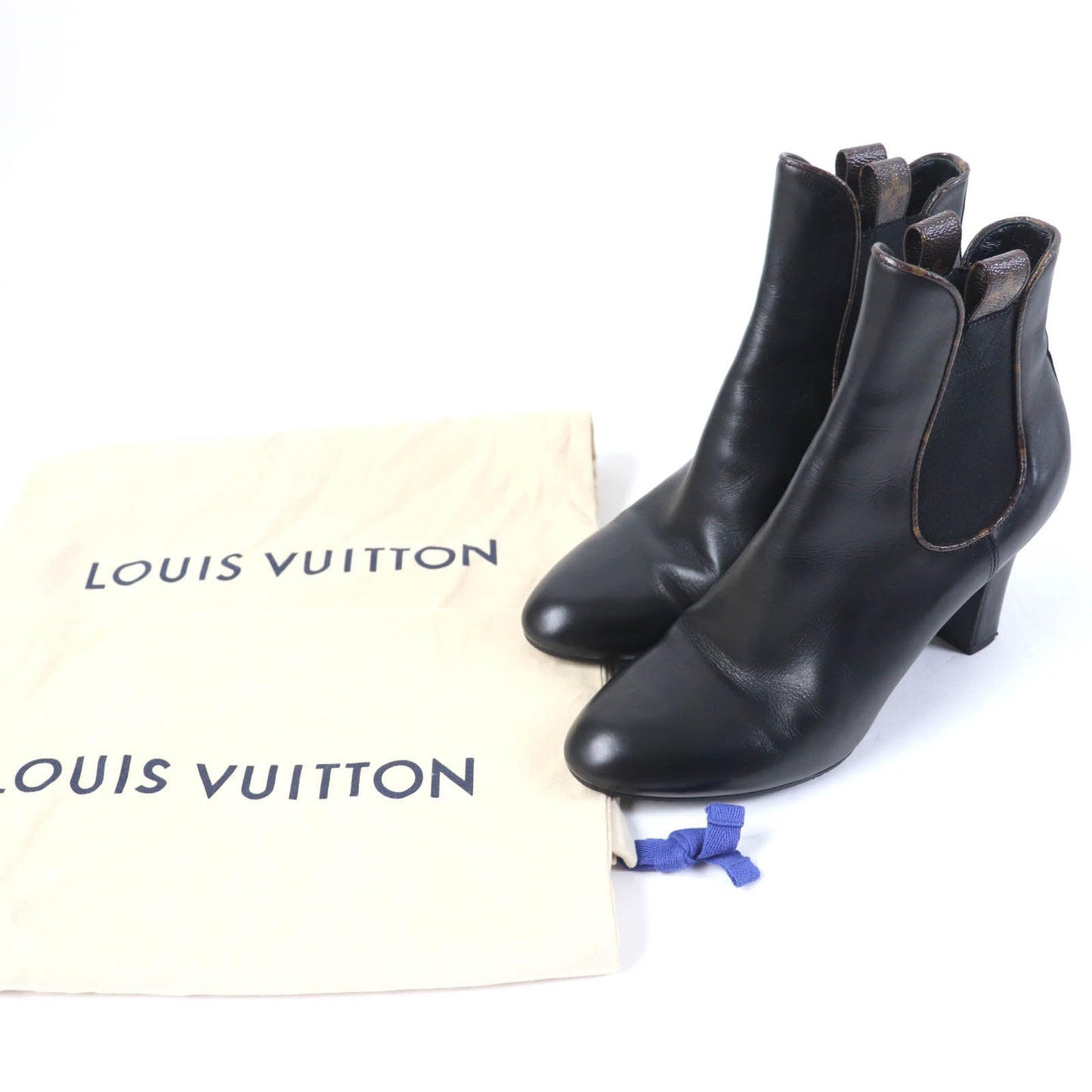 LOUIS VUITTON short boots Main: Leather black Women 38 1/2