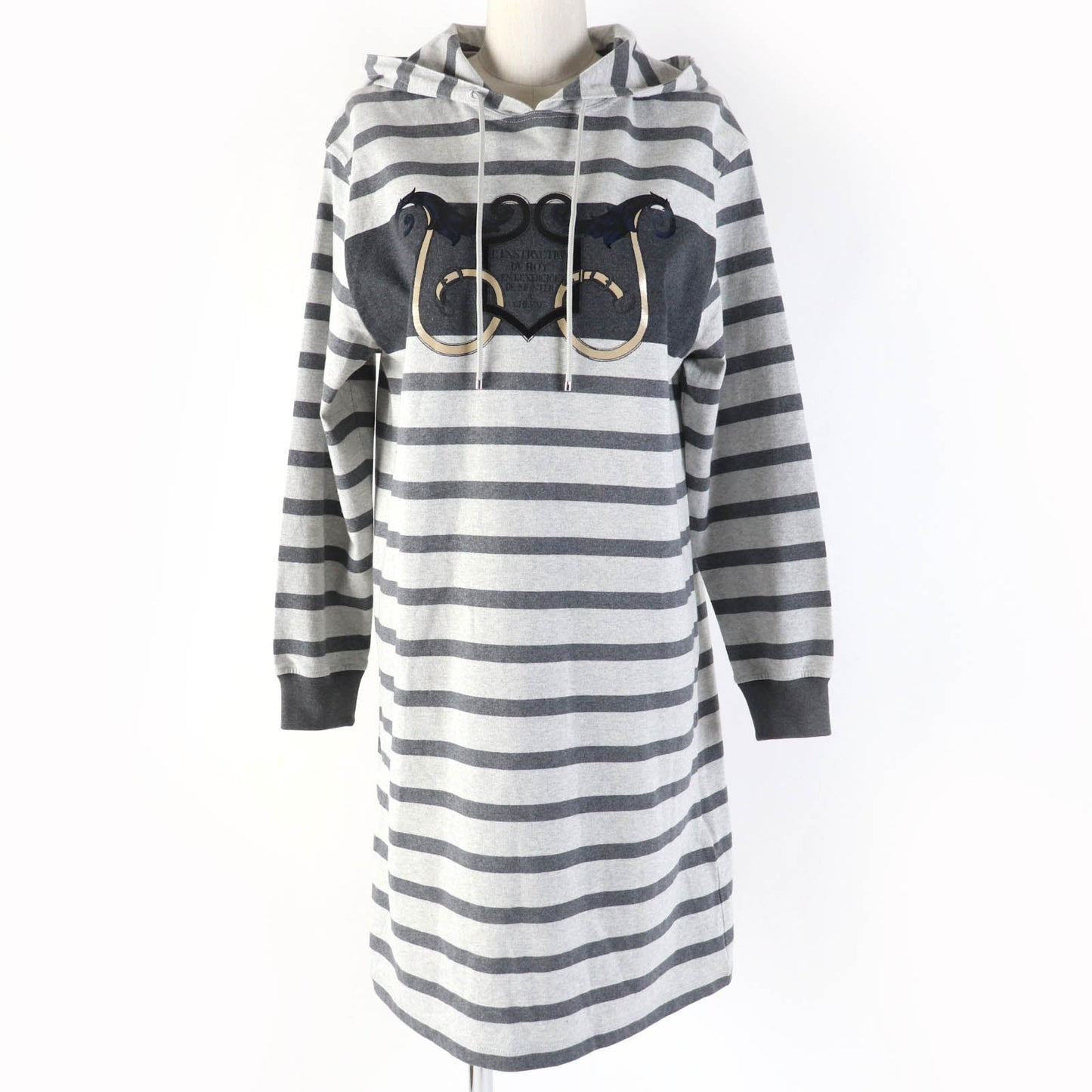 HERMES one piece Main: 100% cotton, part: 82% cotton, part: 16% nylon, part: 2% polyurethane gray Mariniere Women 34