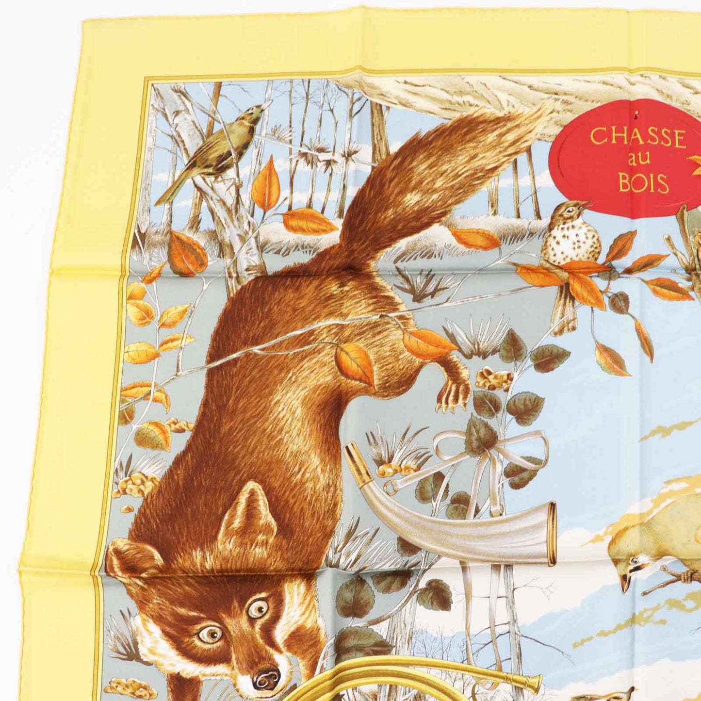 HERMES scarf Main: 100% silk Multi Carre90 CHASSE au BOIS forest hunting Women