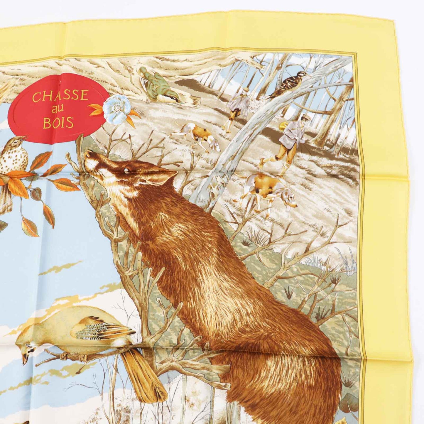 HERMES scarf Main: 100% silk Multi Carre90 CHASSE au BOIS forest hunting Women