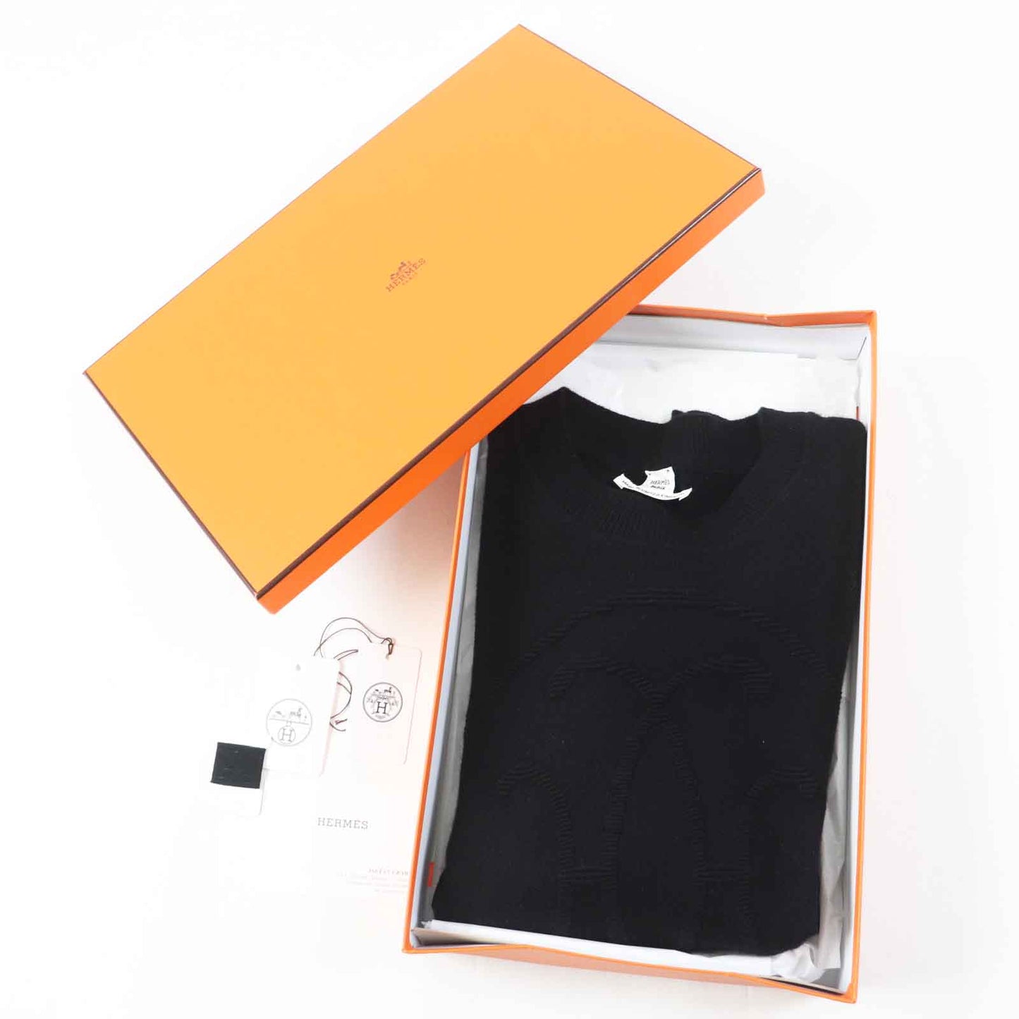 HERMES knit 4E2604D1 Main: 100% cashmere black Women 42