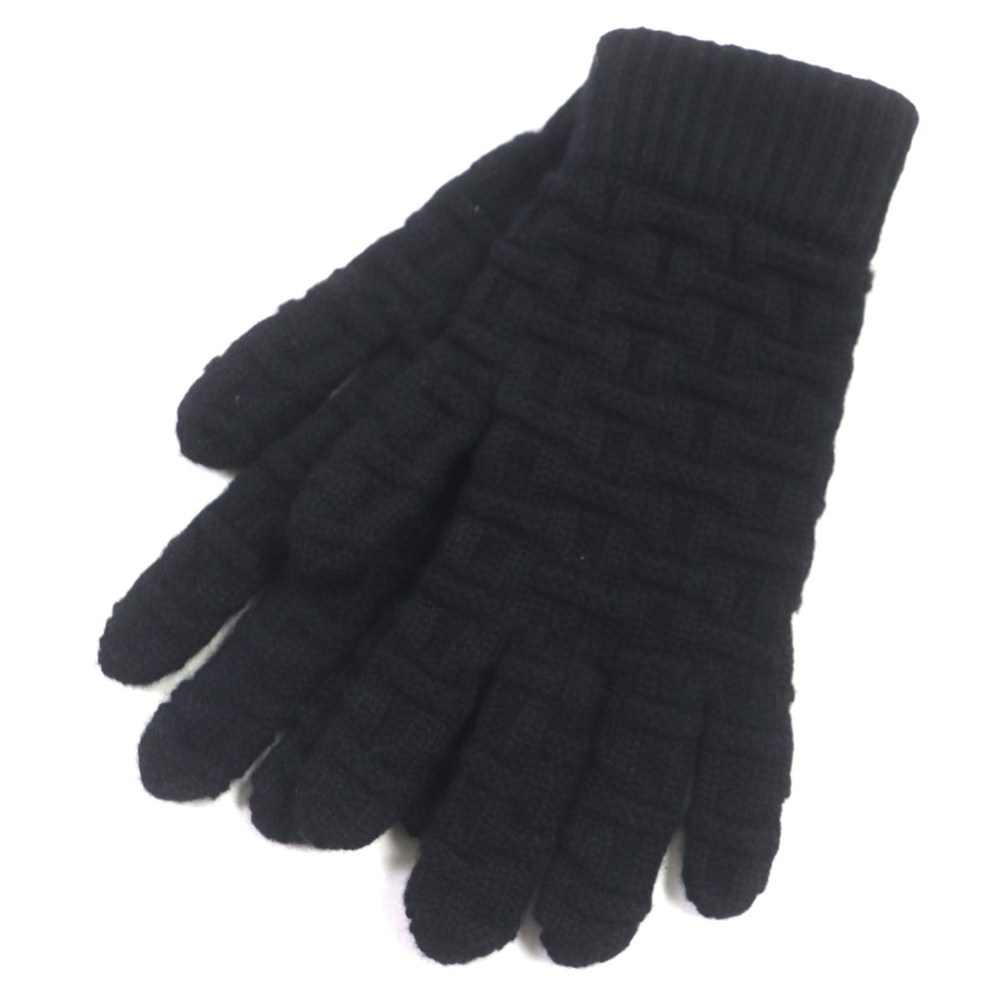 HERMES gloves Main: 100% cashmere black mens M