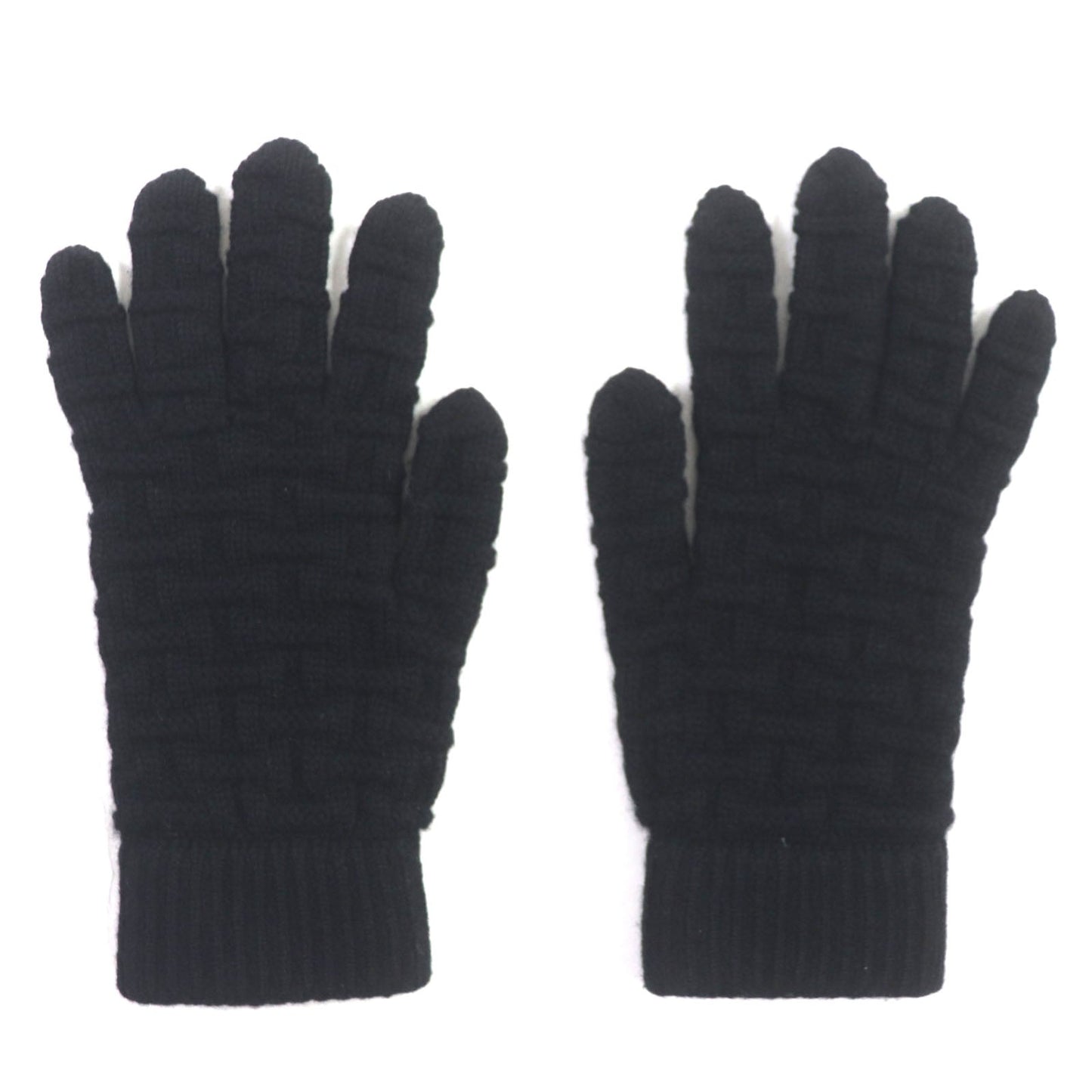 HERMES gloves Main: 100% cashmere black mens M