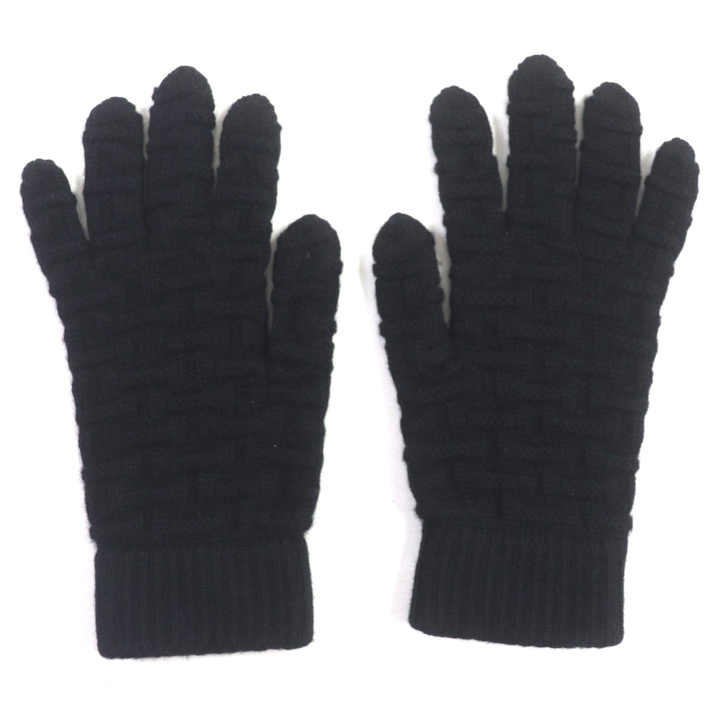 HERMES gloves Main: 100% cashmere black mens M
