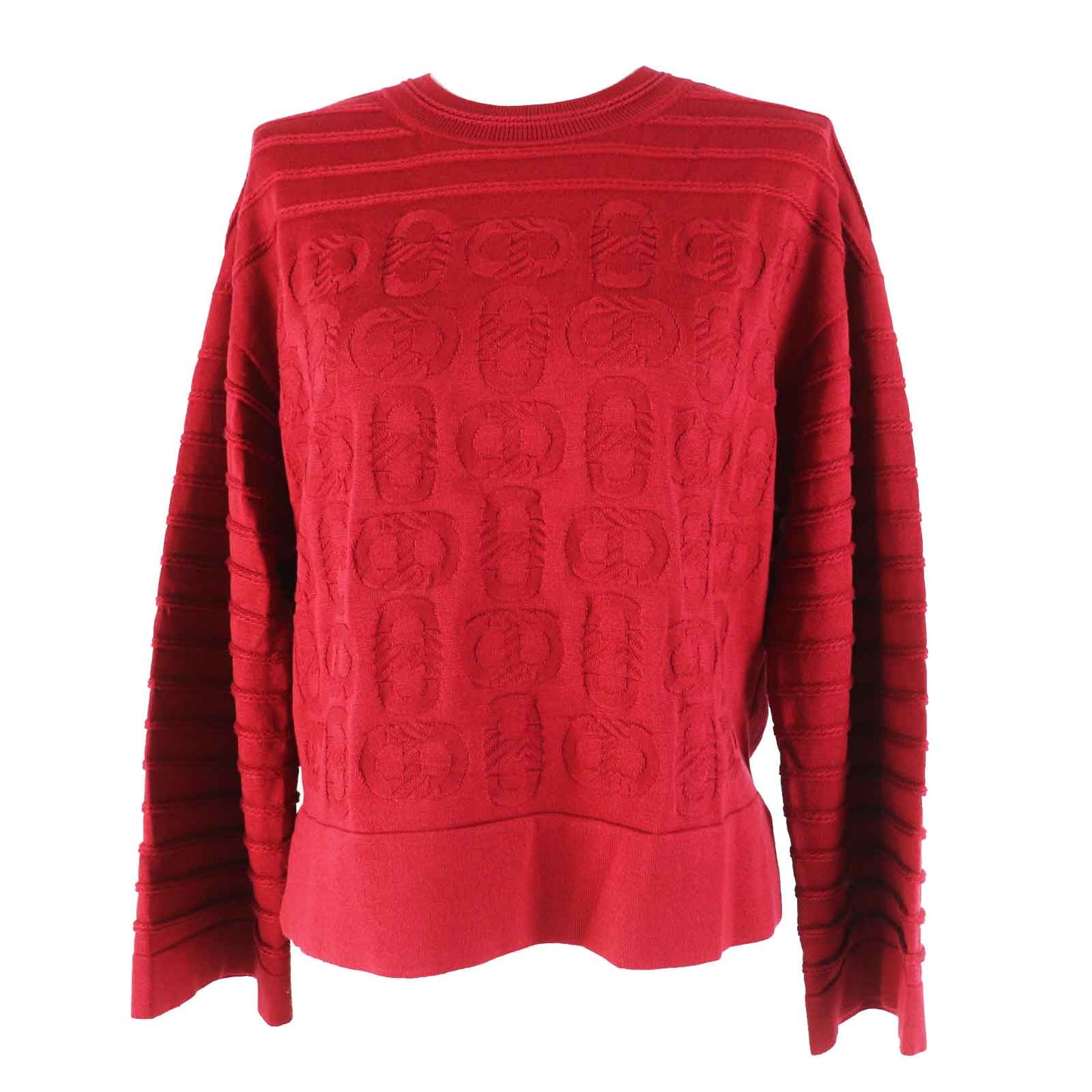 HERMES knit 3E2614D3 Outer: 57% silk, Outer: 43% cotton, Part: 55% silk, Part: 41% cotton, Part: 3% nylon Bordeaux Women 38